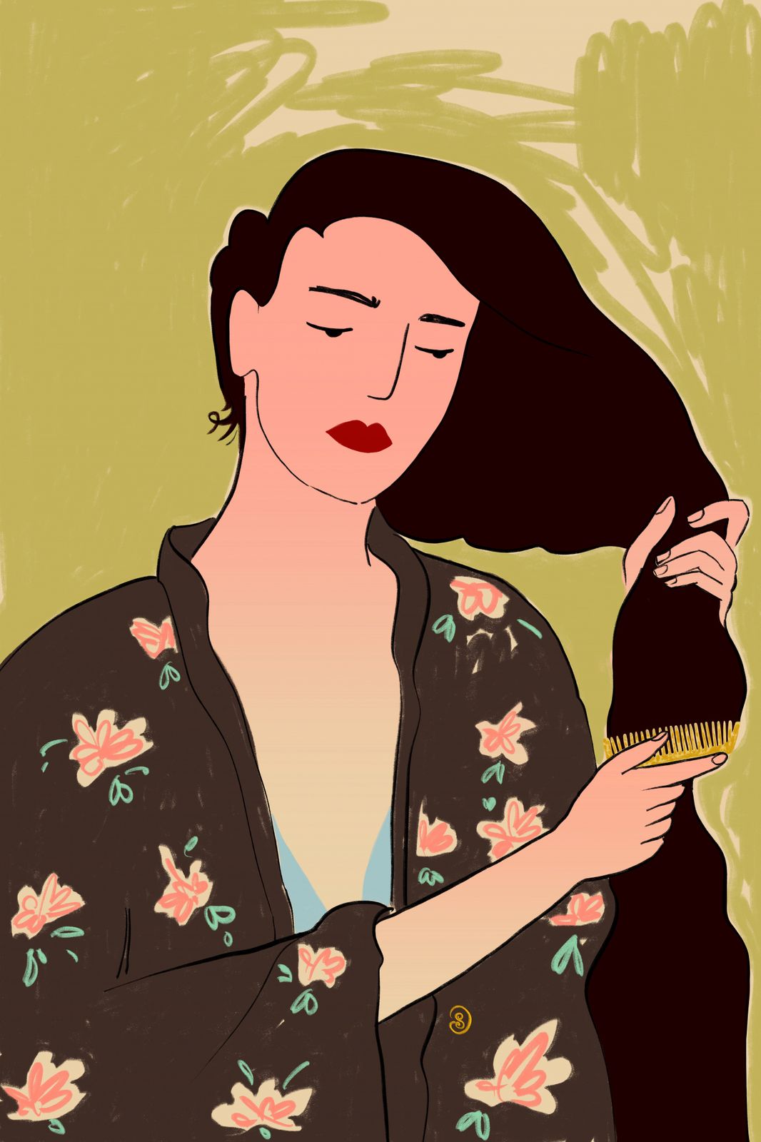 Poster - Elegant Hair Combing