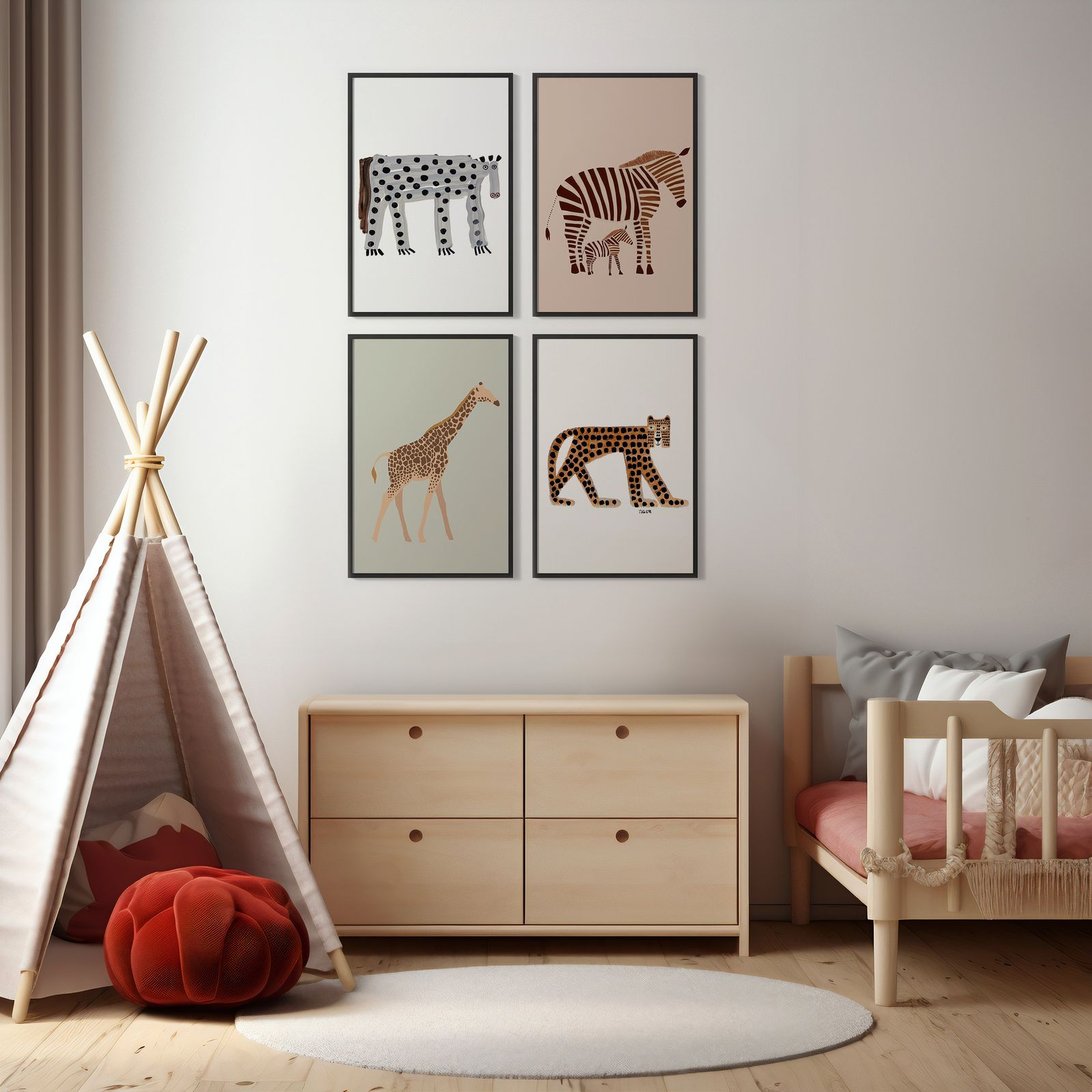 Poster - Animal Art / Set of 4