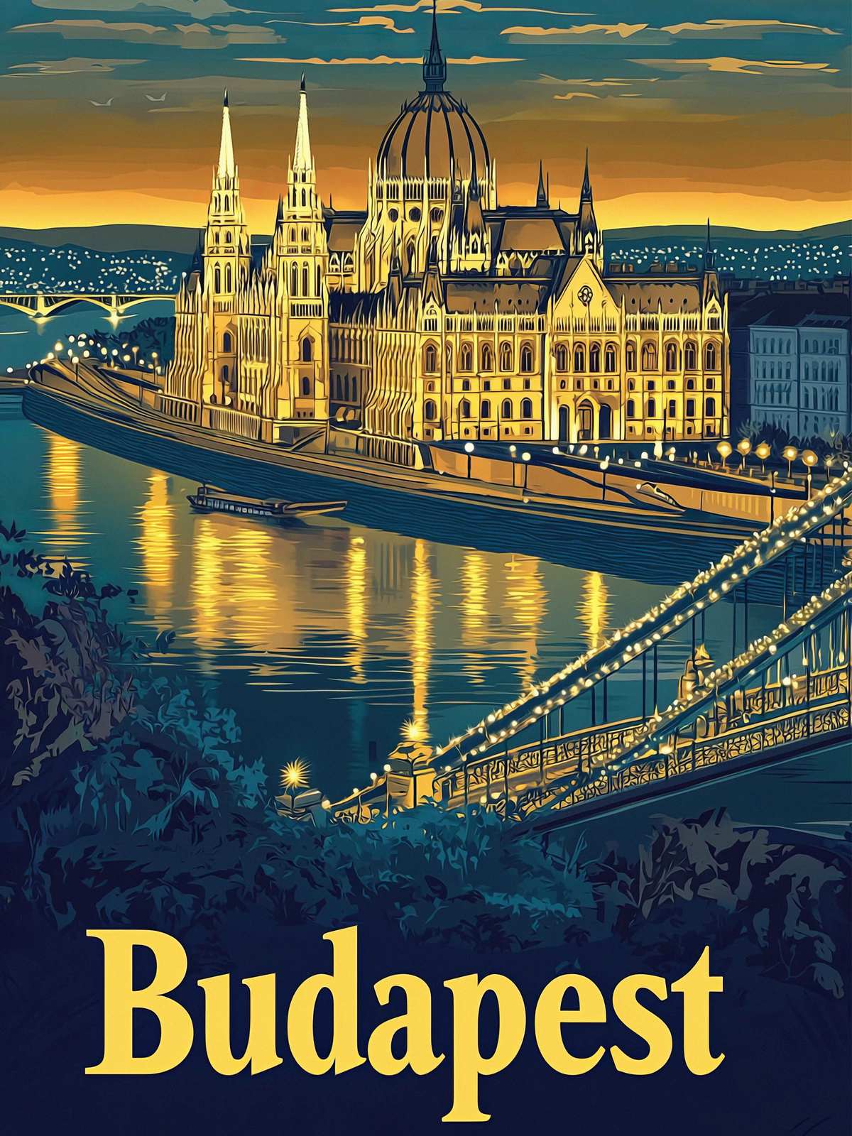 Poster - Budapest Cityscape