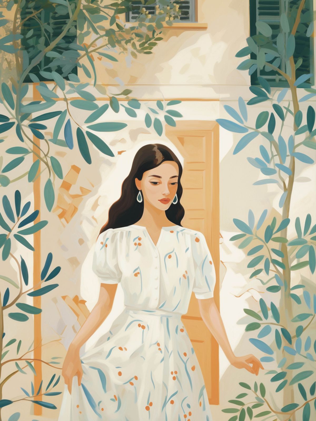Poster - Lady in Floral Dress