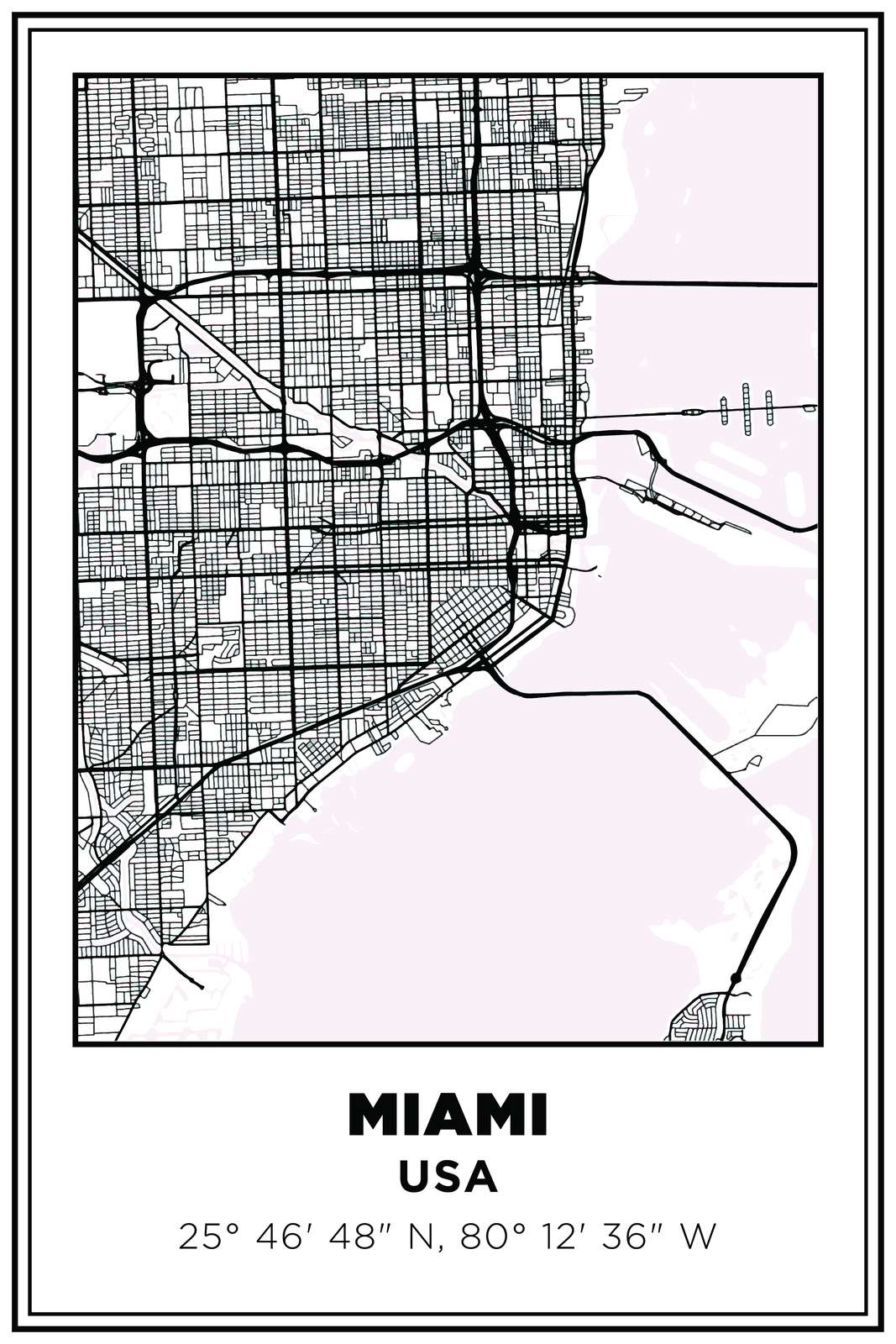 Miami Map Poster
