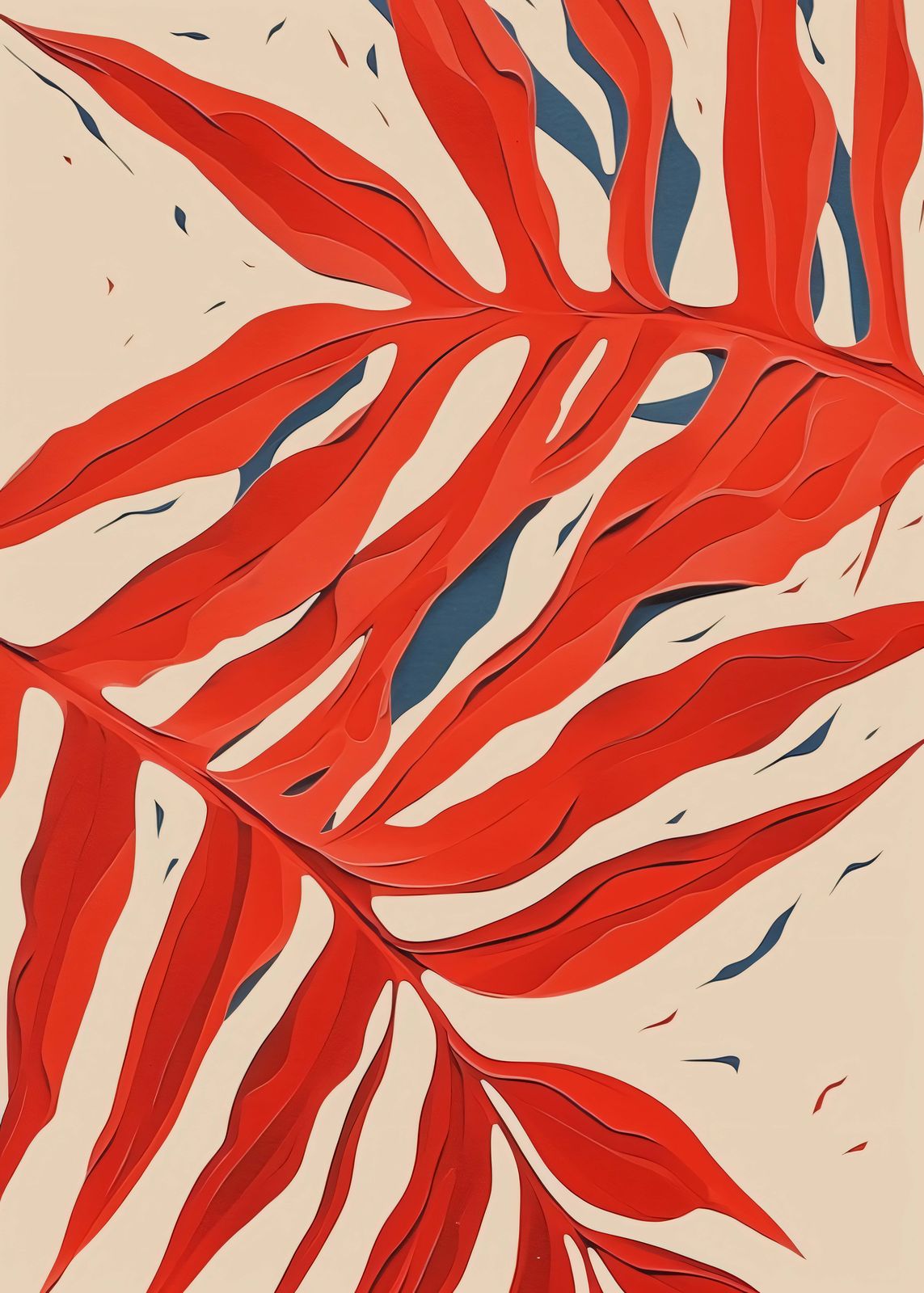 Poster - Red Leaf Design