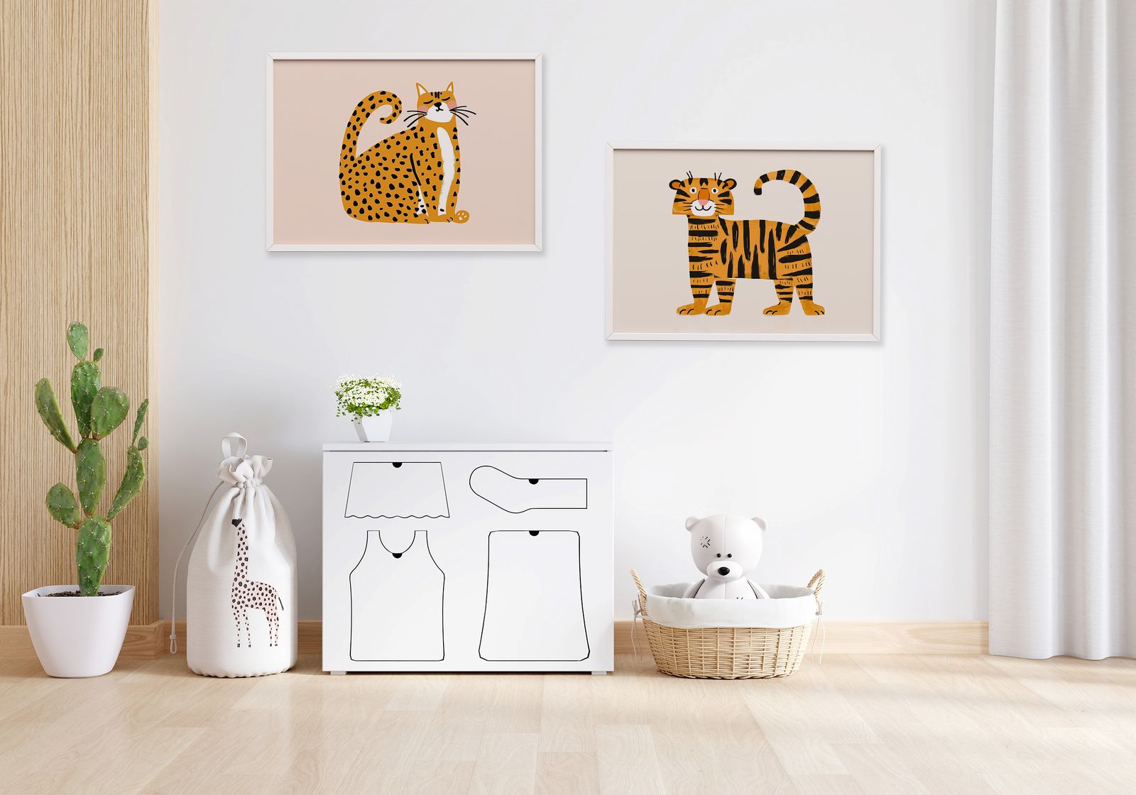 Poster - Tiger and Leopard Set of 2