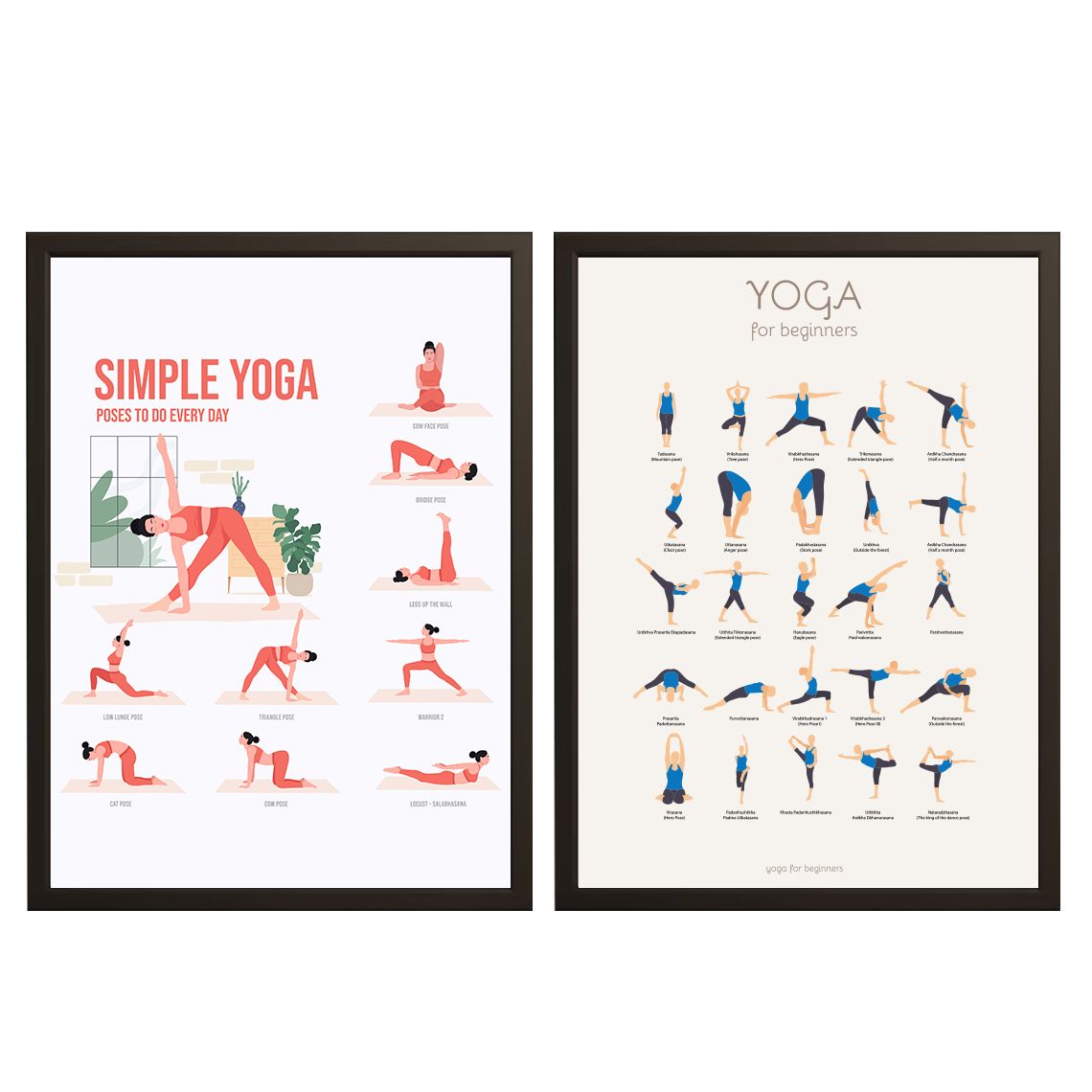 Poster - Yoga Poses Set of 2