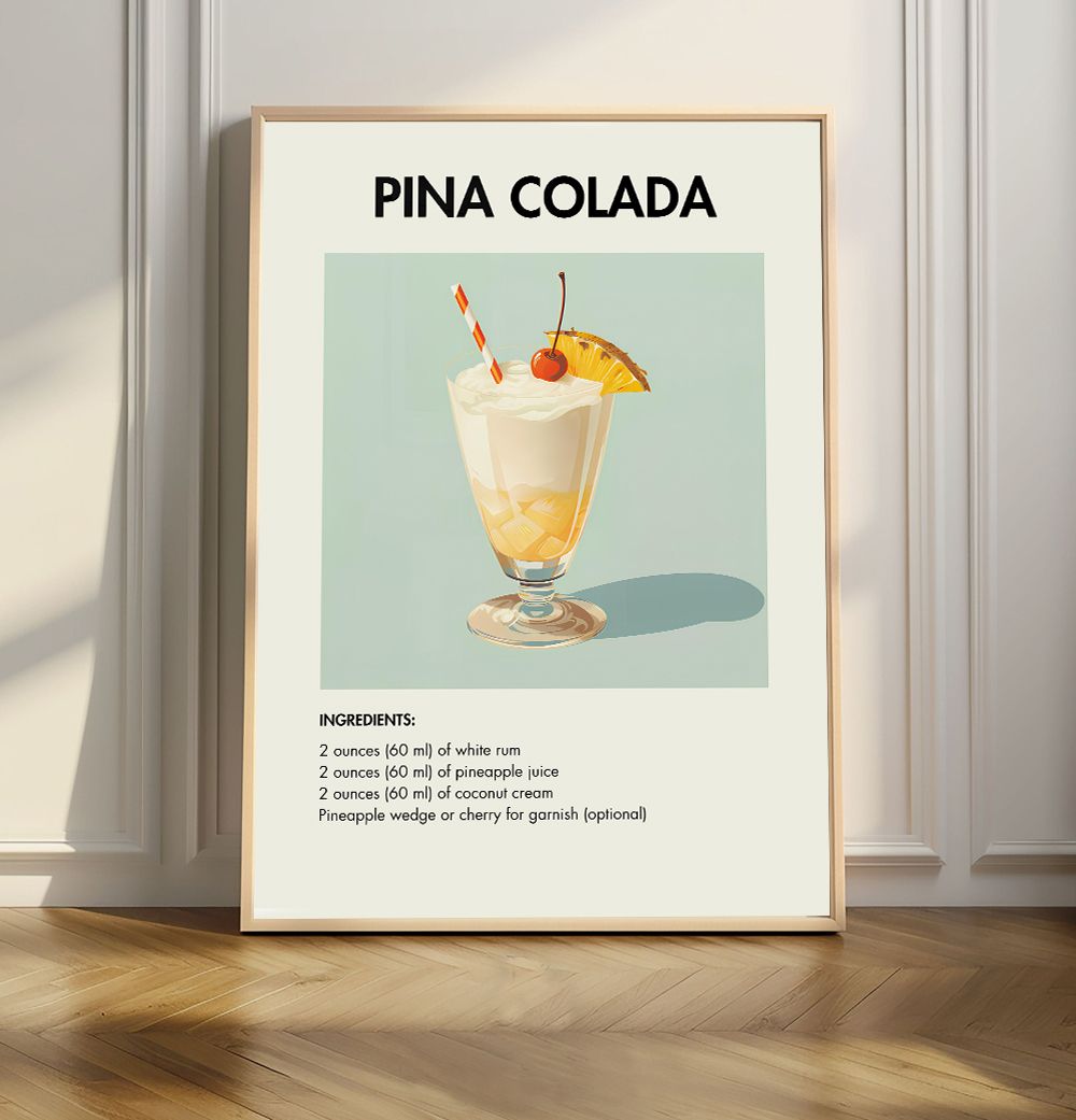 Pina Colada Recipe Poster