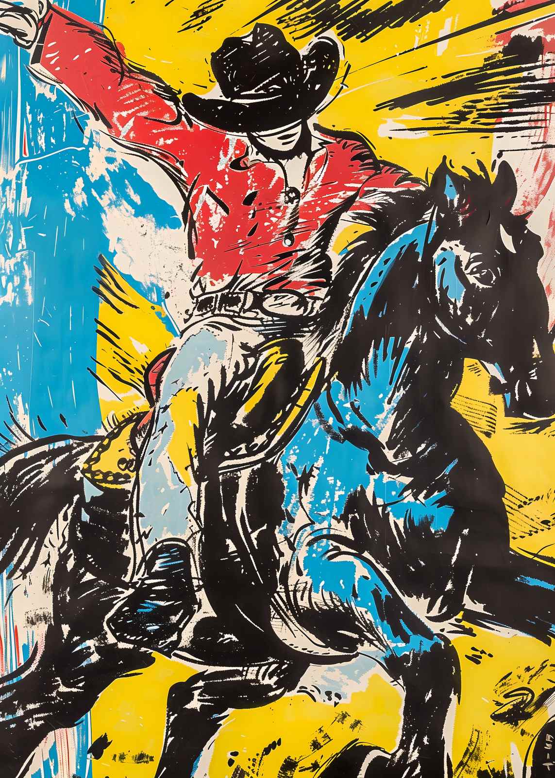 Poster - Vibrant Cowboy Art