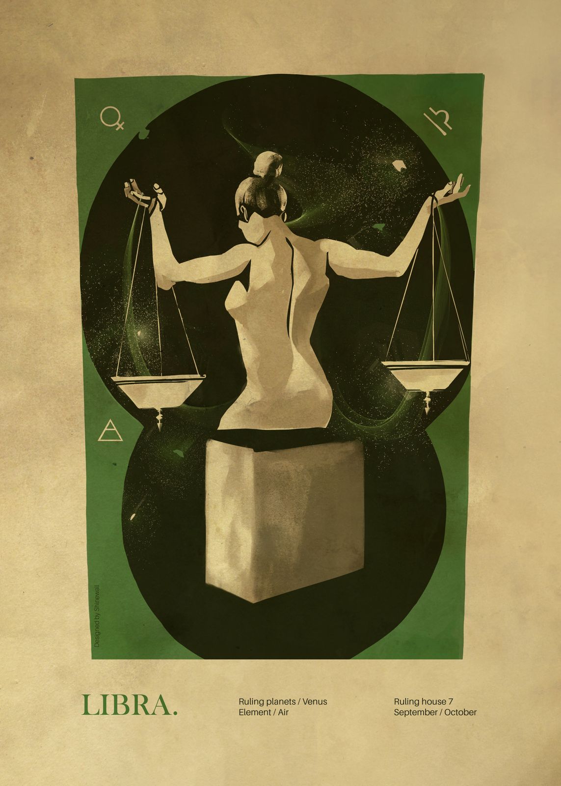 Poster - Libra Astrological Art