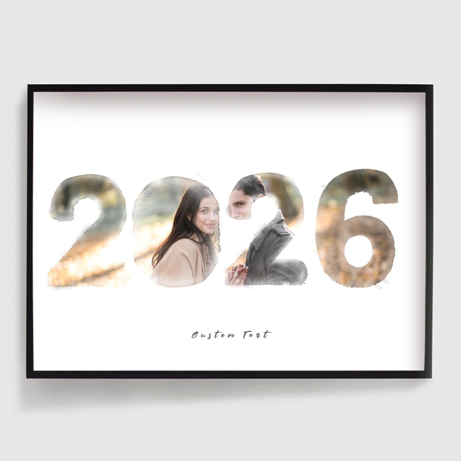 Personalized Poster - Watercolor Current Year - Photo Upload