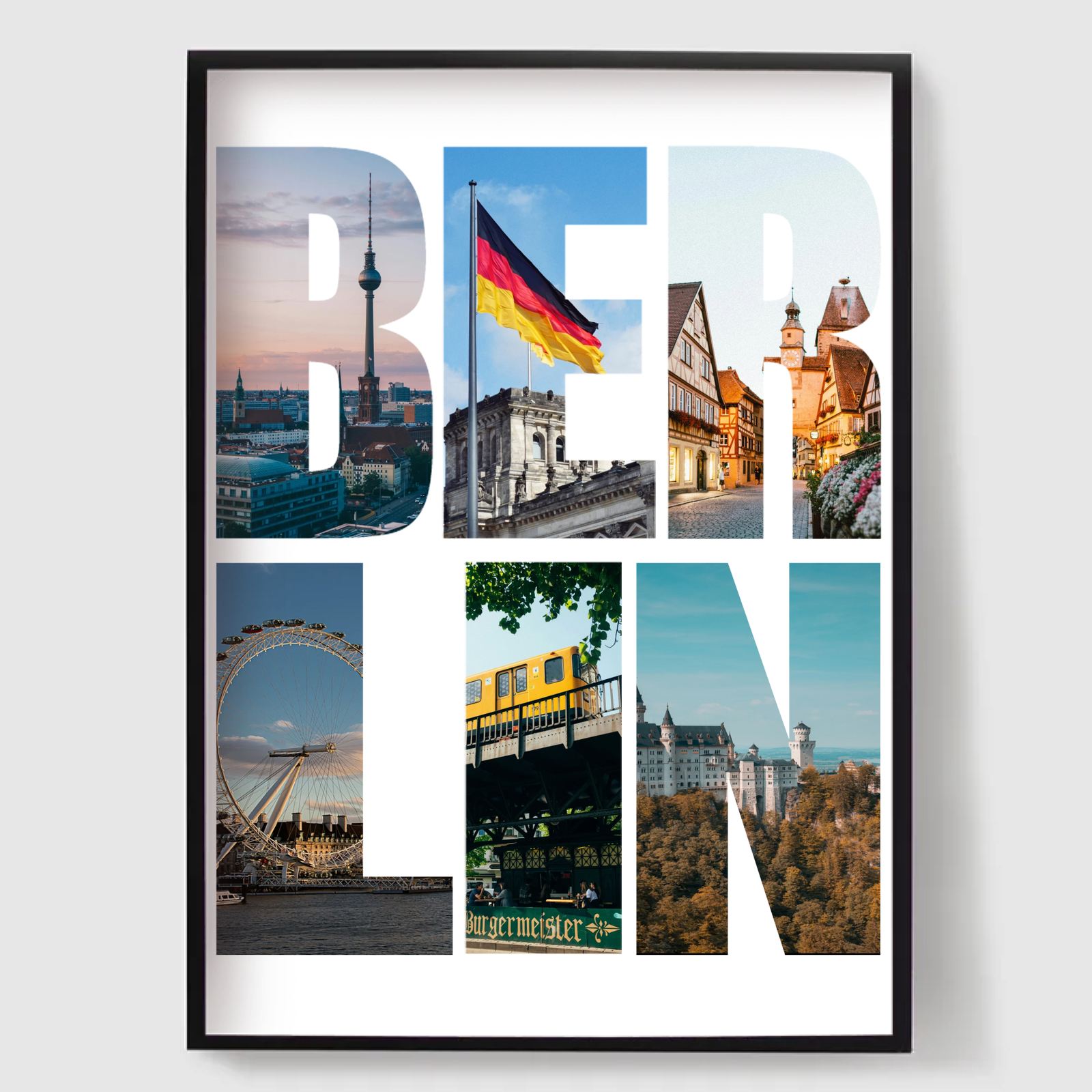 Personalised Poster - Destination Name Photo Upload - Berlin