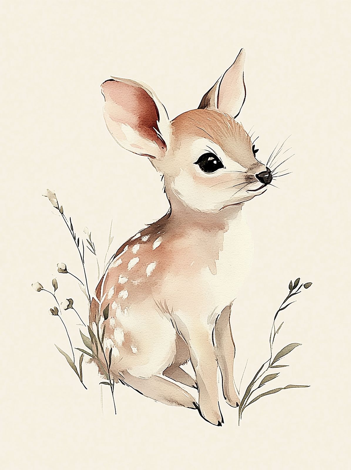 Poster - Watercolor Fawn