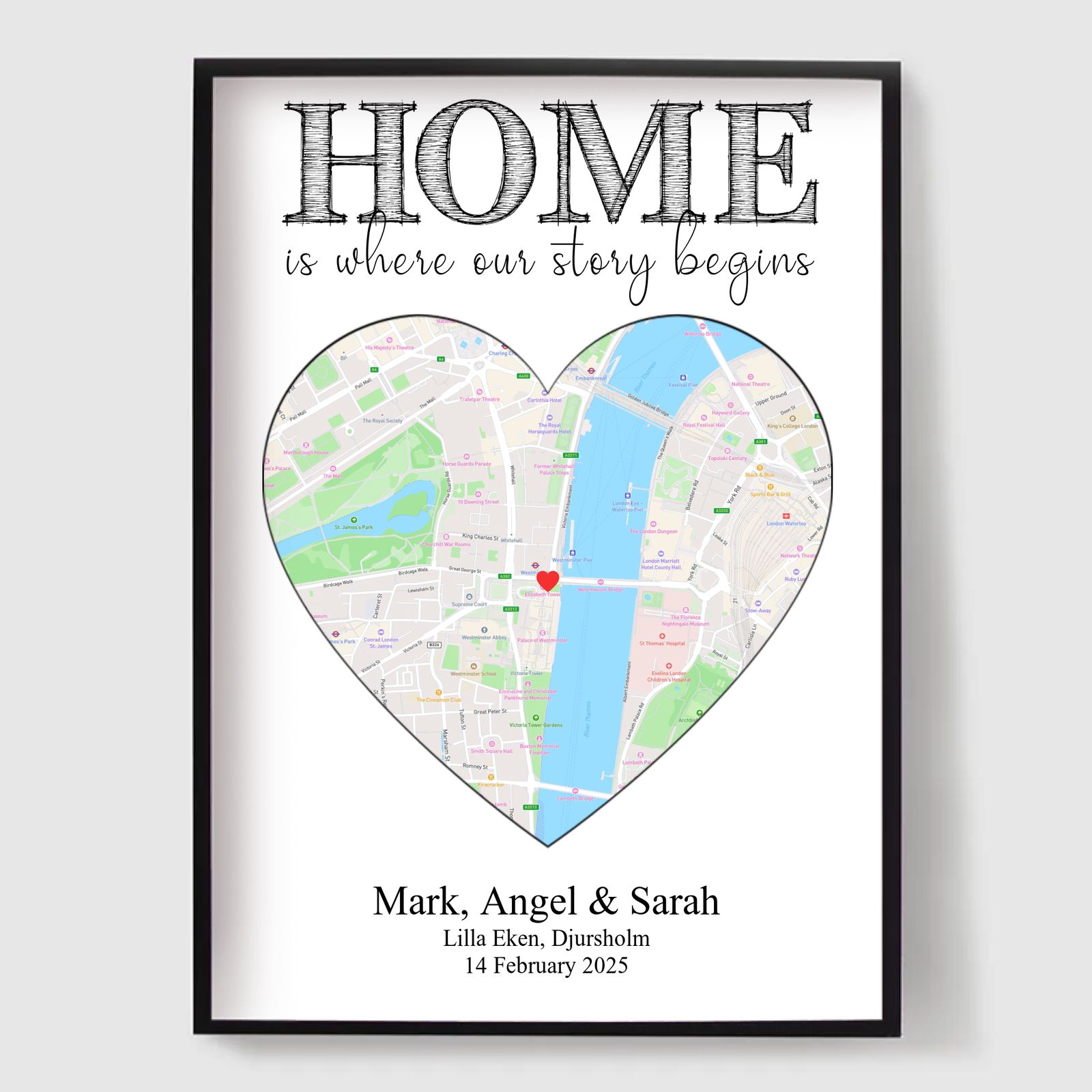 Personalised Poster - Home Heart Map Poster