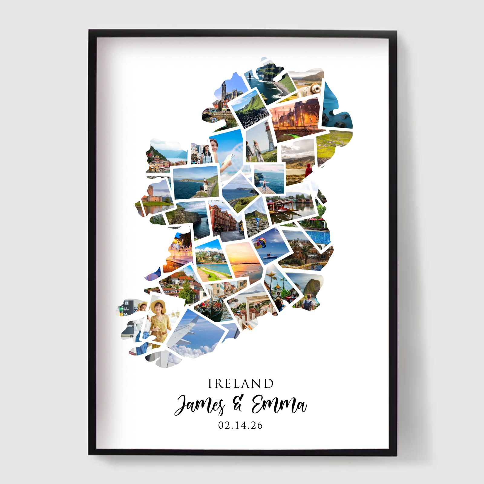 Personalised Poster - Holiday Destination Photo Collage - Ireland