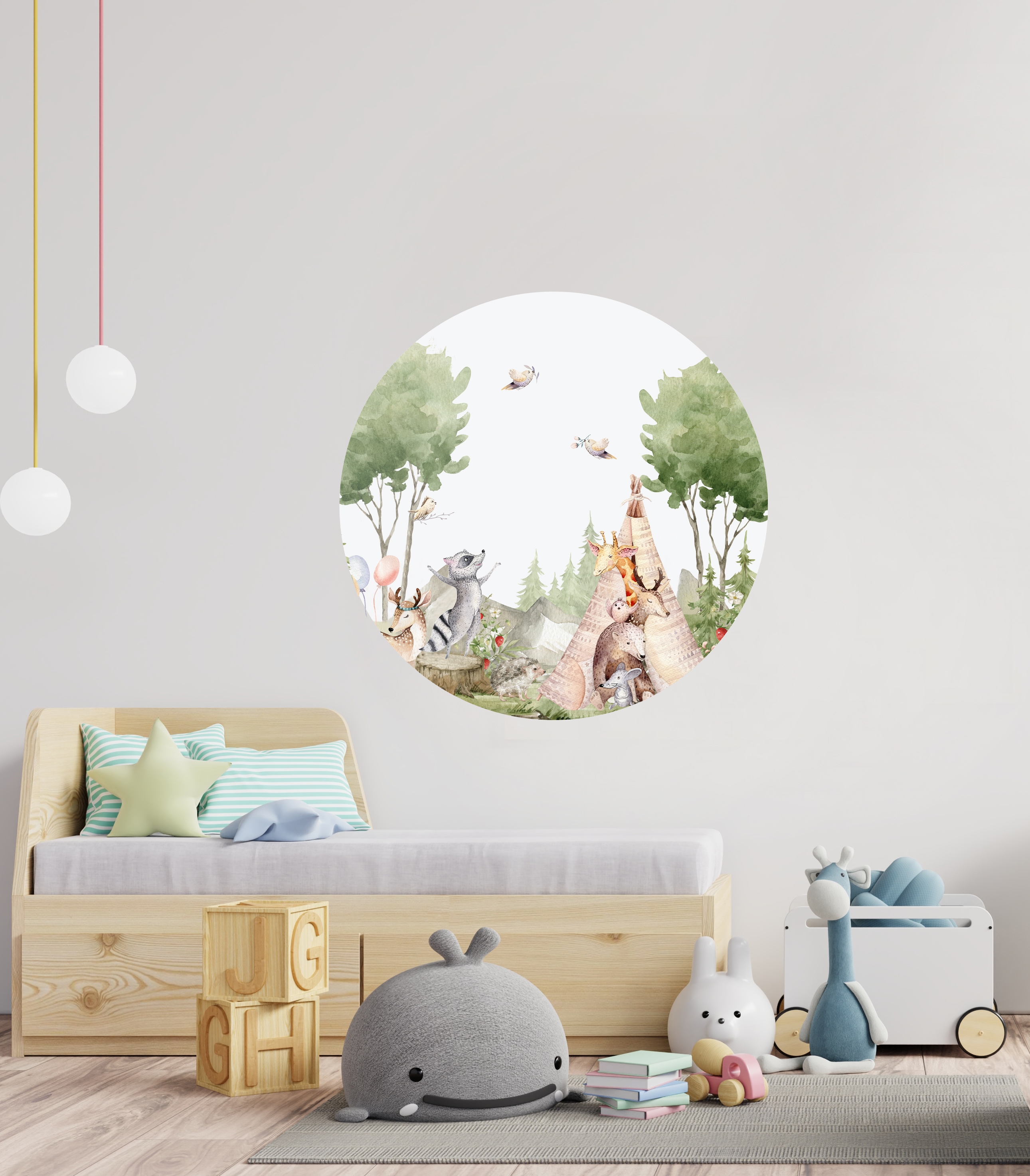 WALLSTICKERS - ROUND - FOREST PARTY
