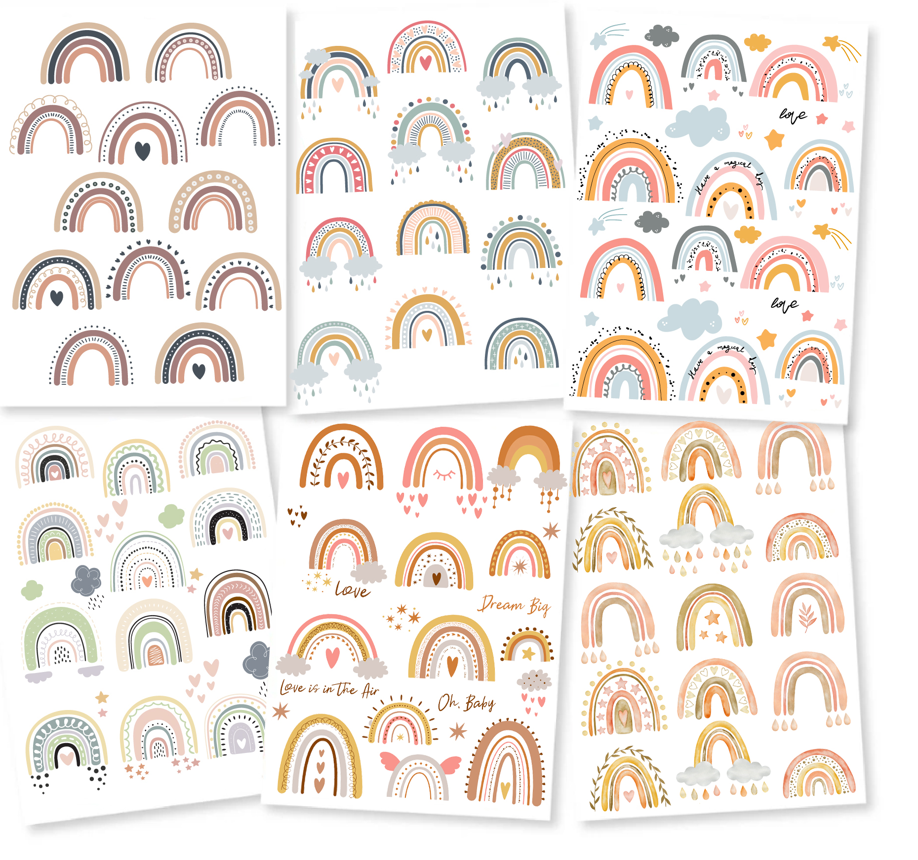 Stickers - Rainbow Mixed 6 sheets