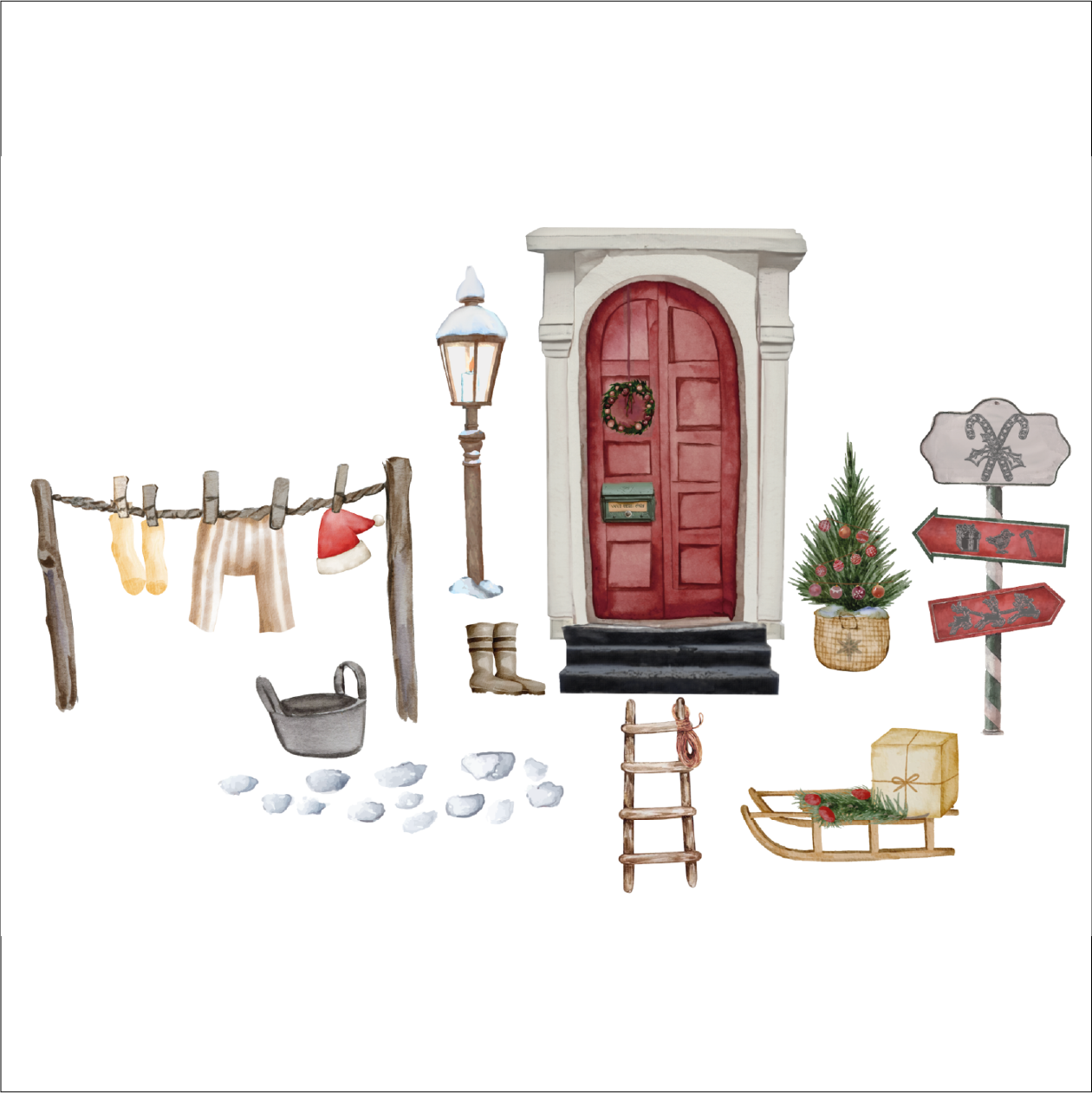 Wallsticker - Elf door / Vintage Watercolour