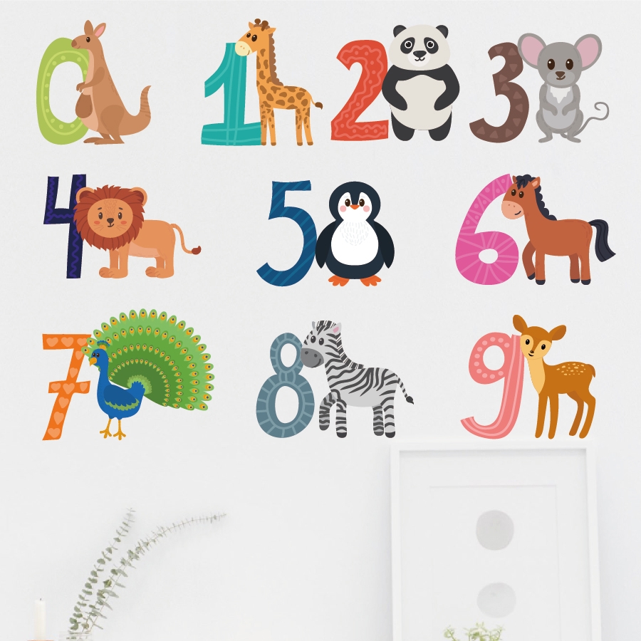 Wallsticker - Numbers and Animals