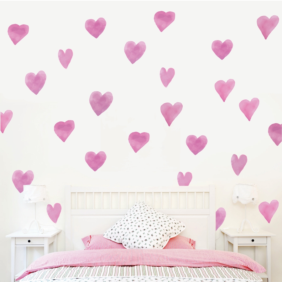 Wallsticker -  Heart / Pink