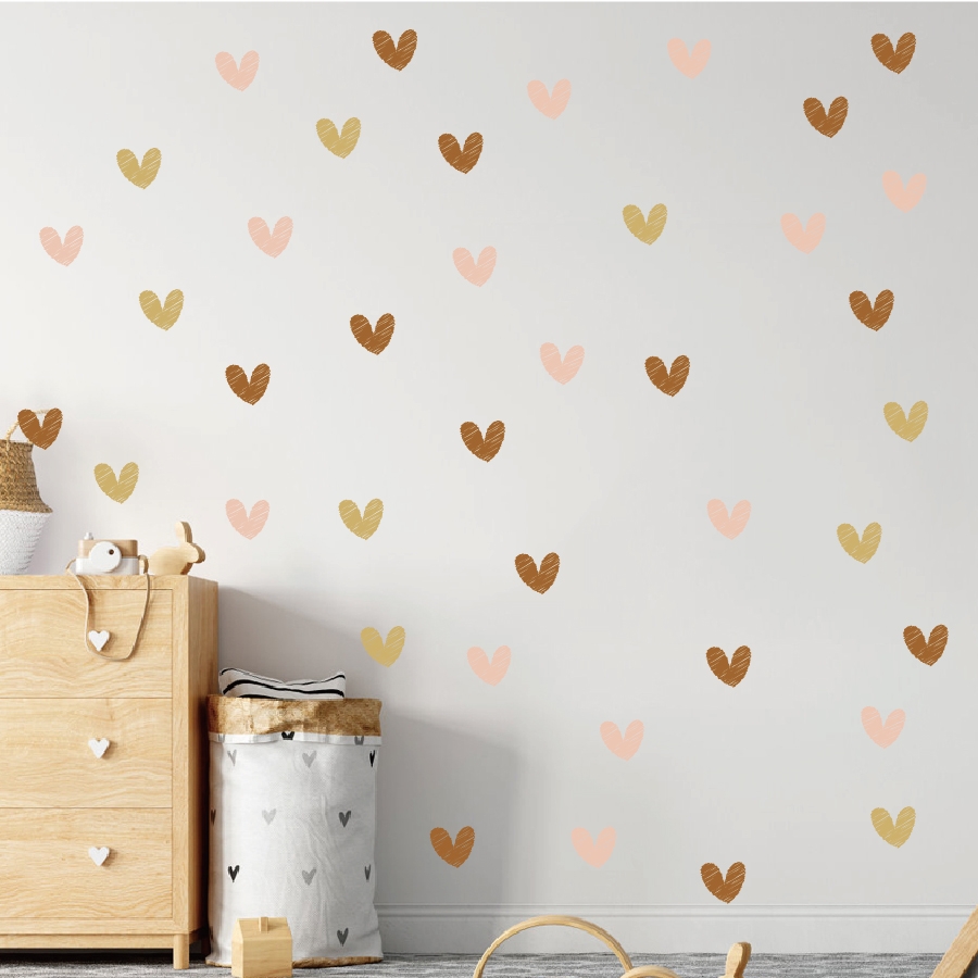 Wallsticker -  Heart / Brown