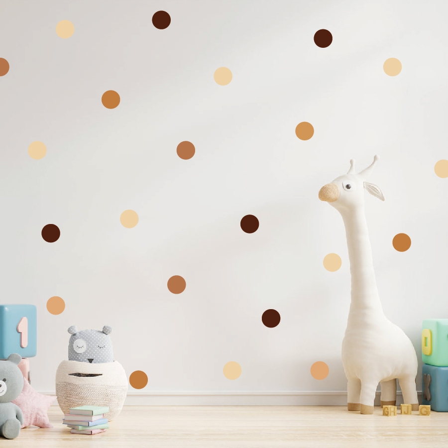 Wallsticker -  Polka Dots / Brown