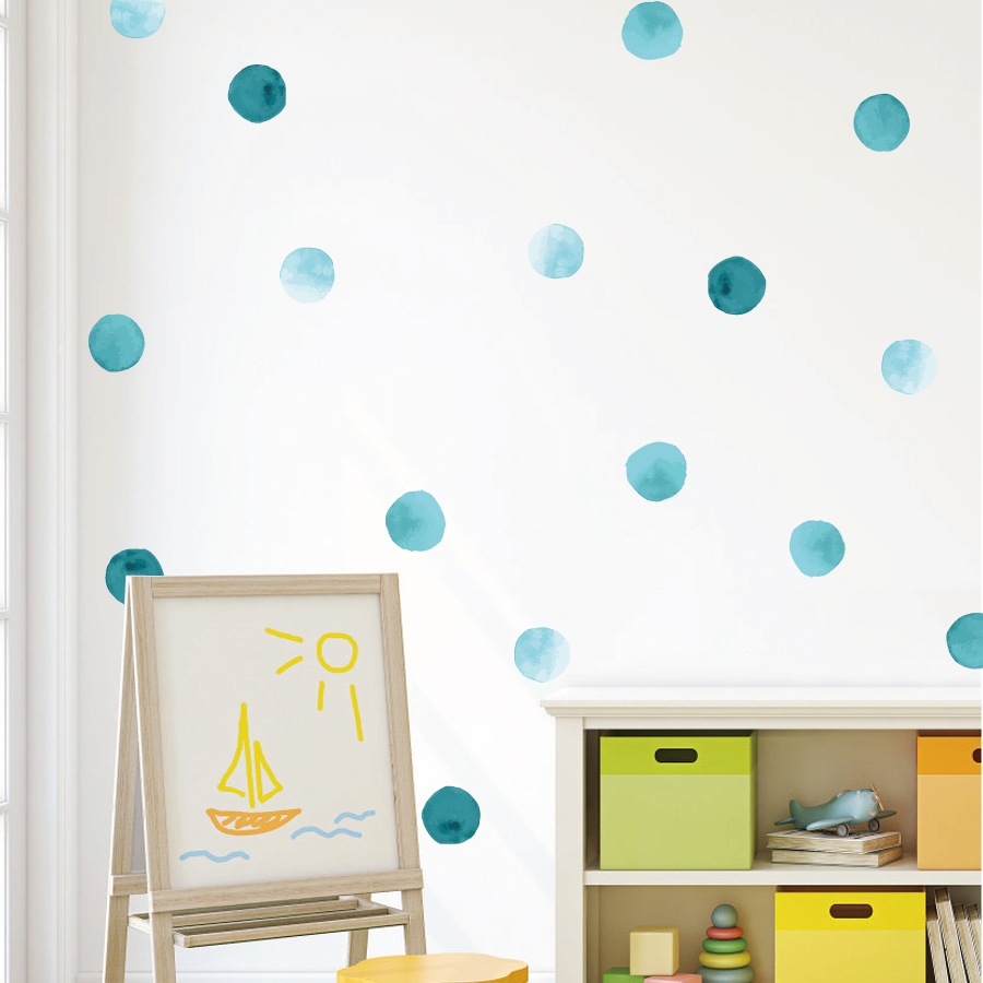 Wallsticker -  Polka Dots / Green