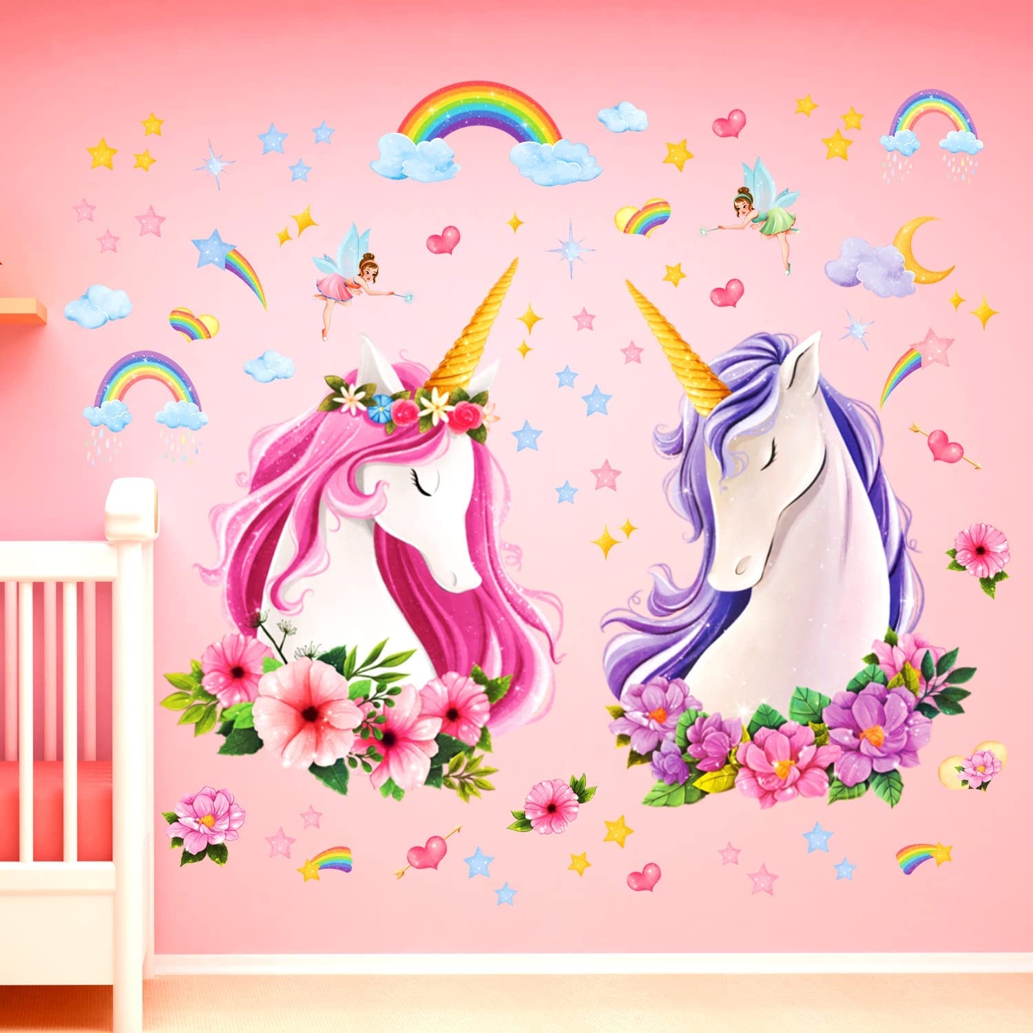 Wallsticker - Unicorn and Rainbows