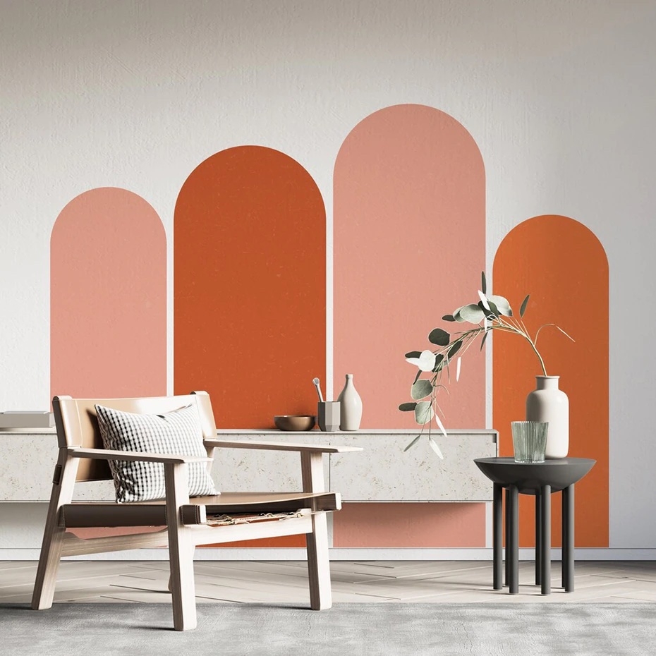 Wallsticker -  Boho Arch / Pink and Brown