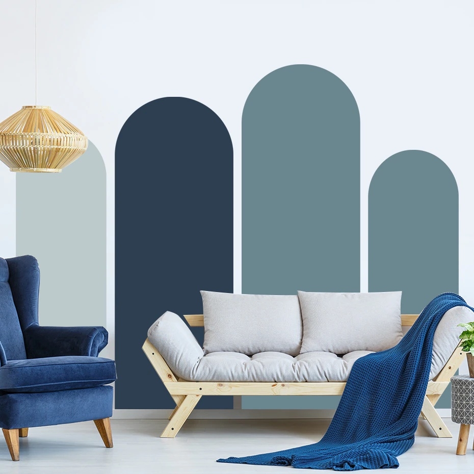 Wallsticker -  Boho Arch / Blue