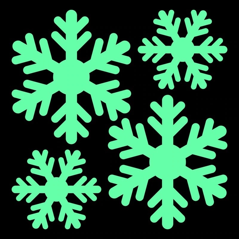 Wallsticker -  Snowflakes / Glow in the Dark / 03