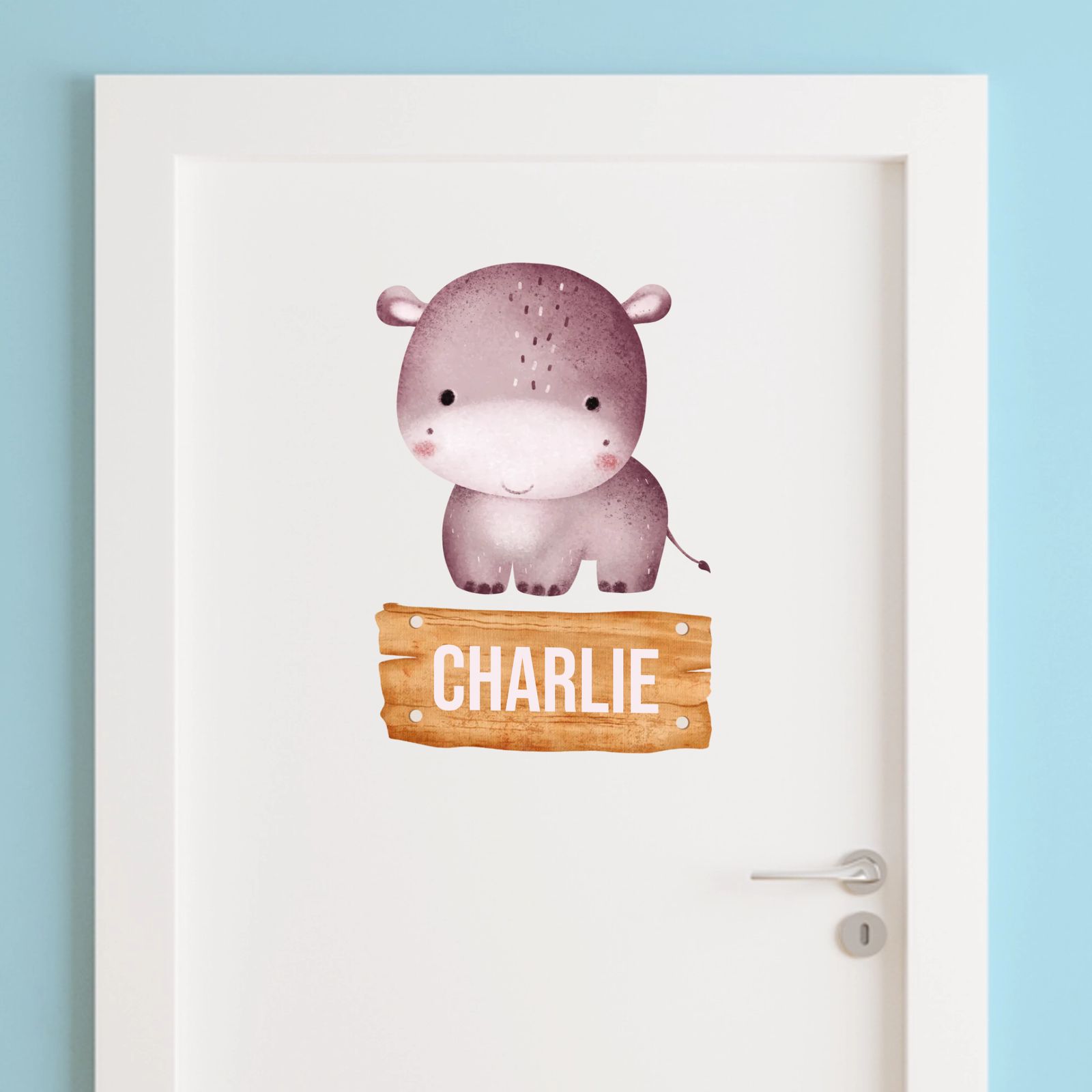 Door sticker - Hippo Name Plate