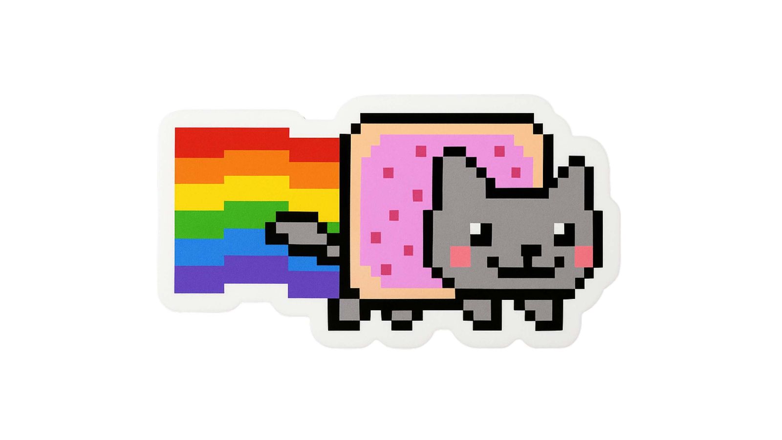 Sticker - Nyan Rainbow Cat - 4 Stickers