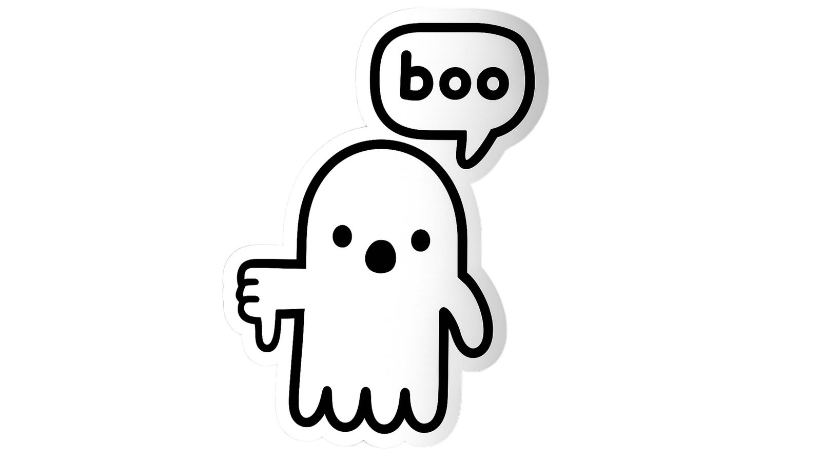 Sticker - Cartoon Ghost - 4 Stickers