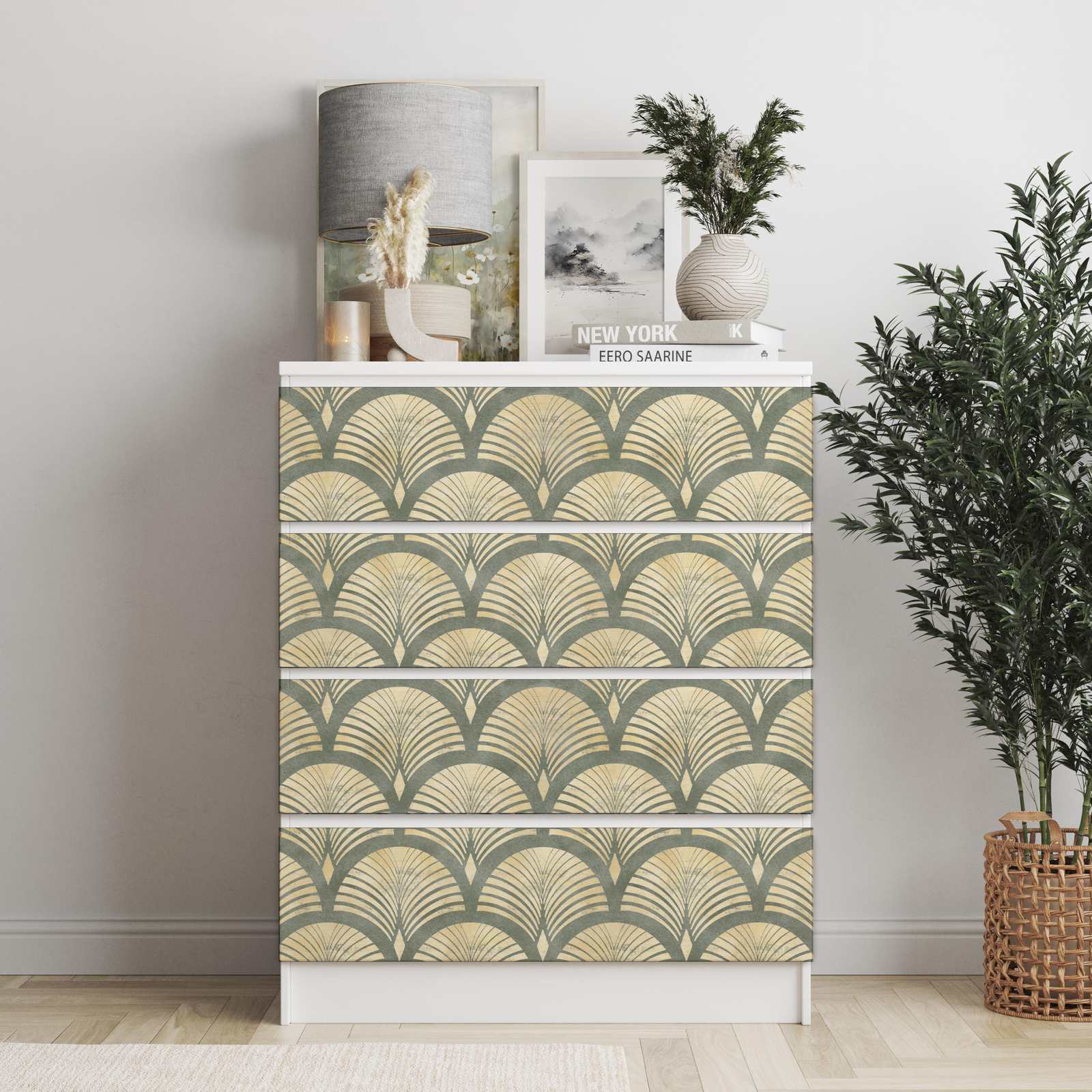 Self-Adhesive Stickers – Ikea Malm Decals / Select Size / Art Deco Shell