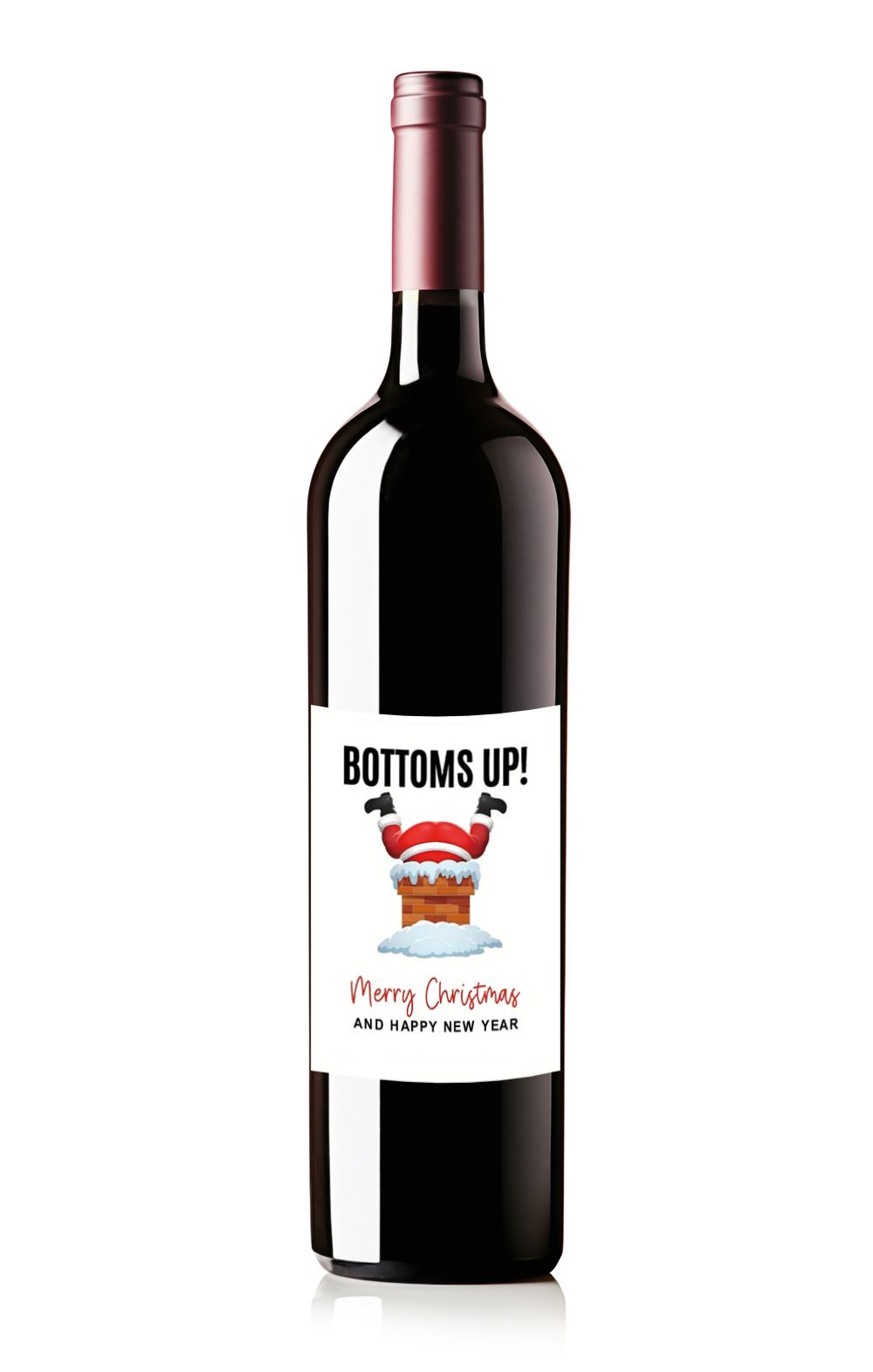 Bottle Sticker - Festive Santa Design