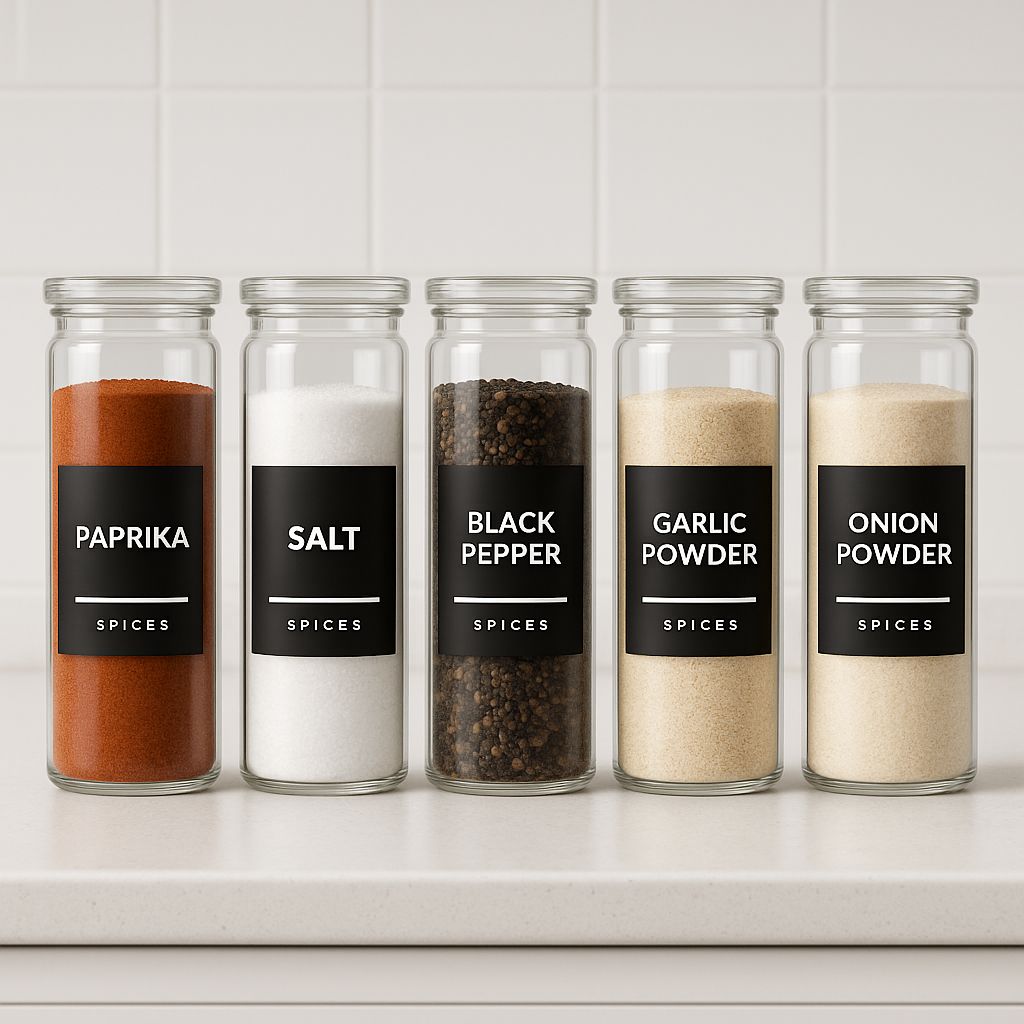 Sticker - Essential Kitchen Labels Set of 100 stickers - 6x6 cm