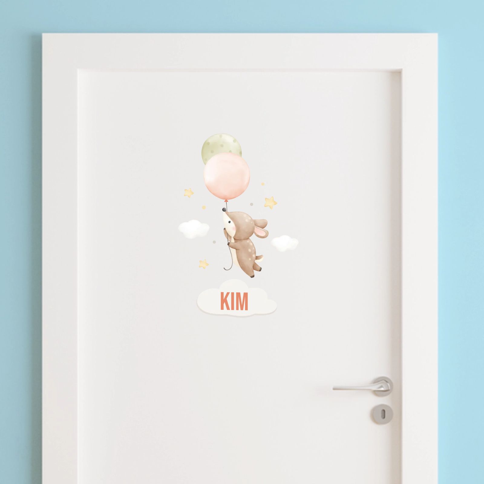 Door Sticker - Balloon Mouse Design