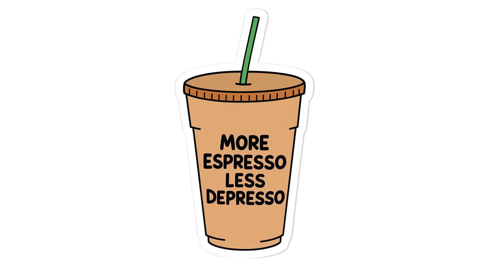 Sticker - More Espresso Less Depresso - 4 Stickers