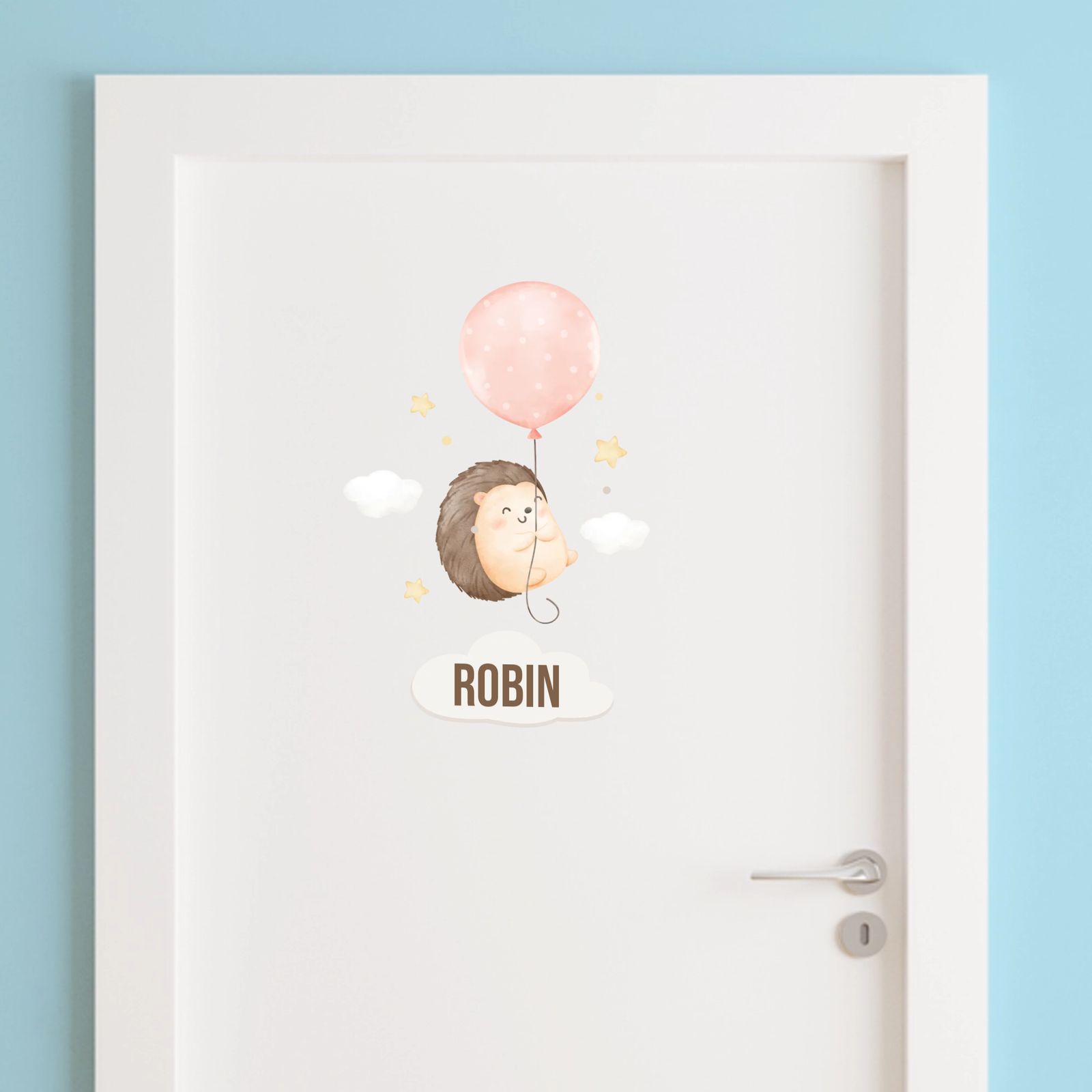 Door Sticker - Hedgehog Balloon