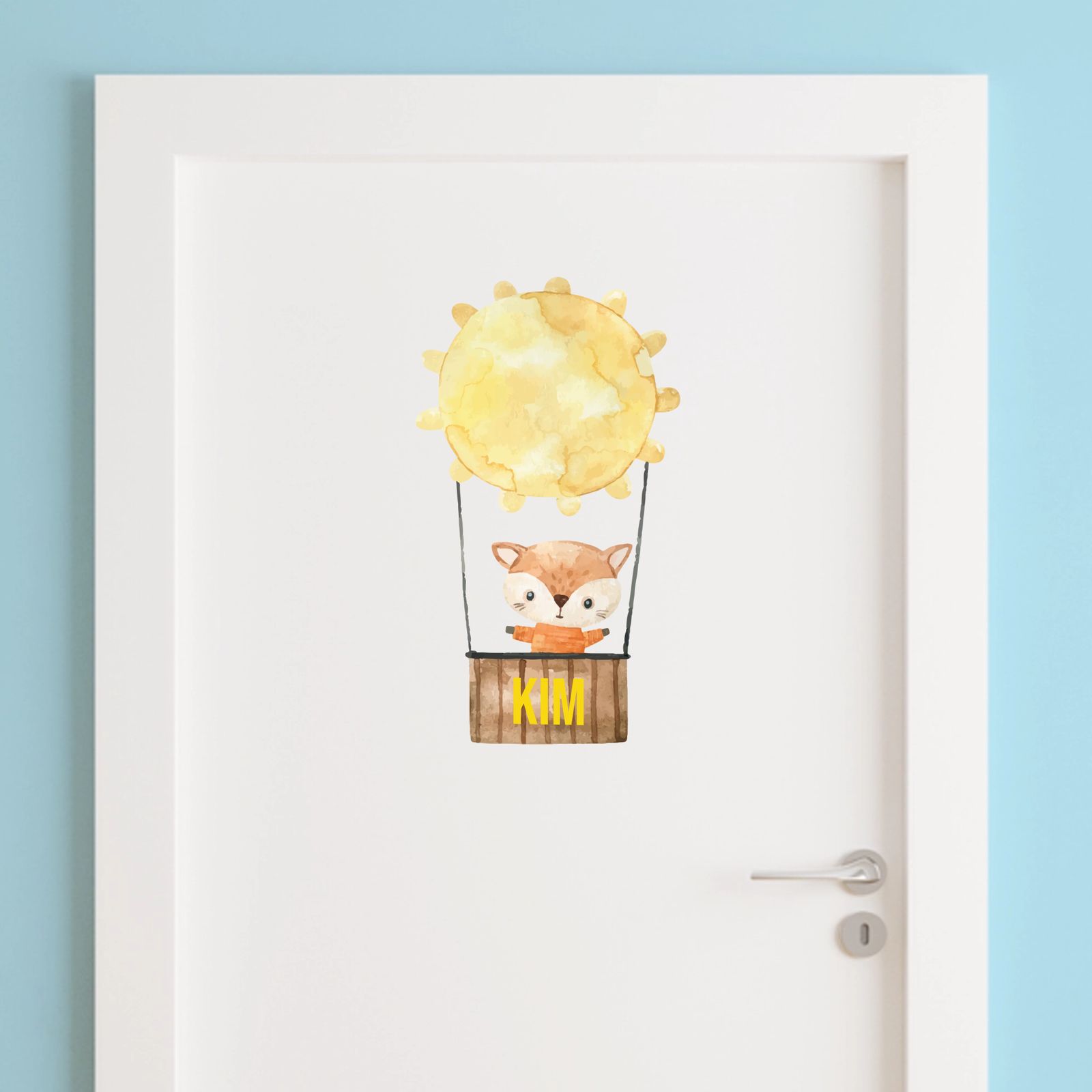 Door Sticker - Fox Balloon