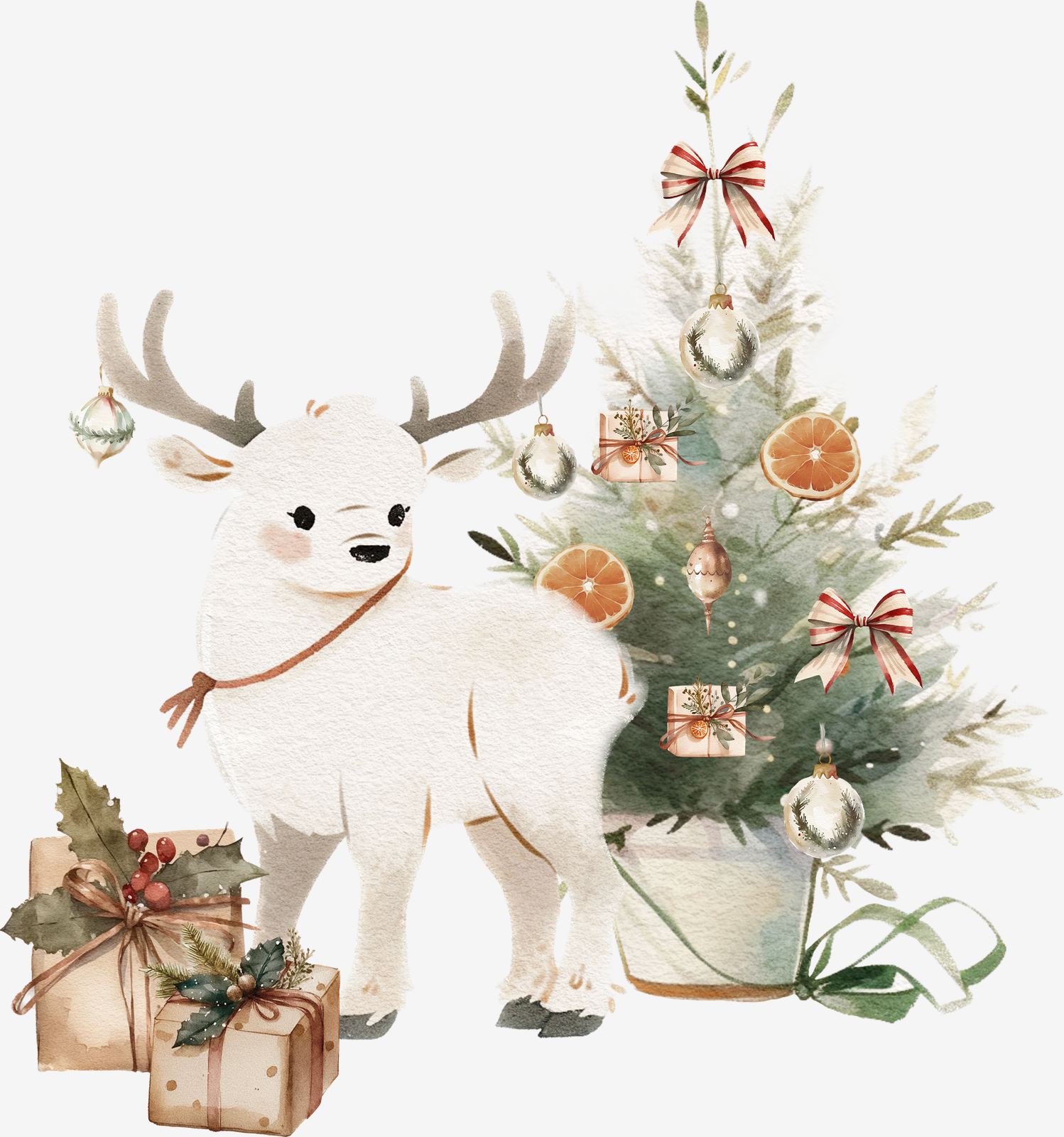 Christmas Sticker with Reindeer