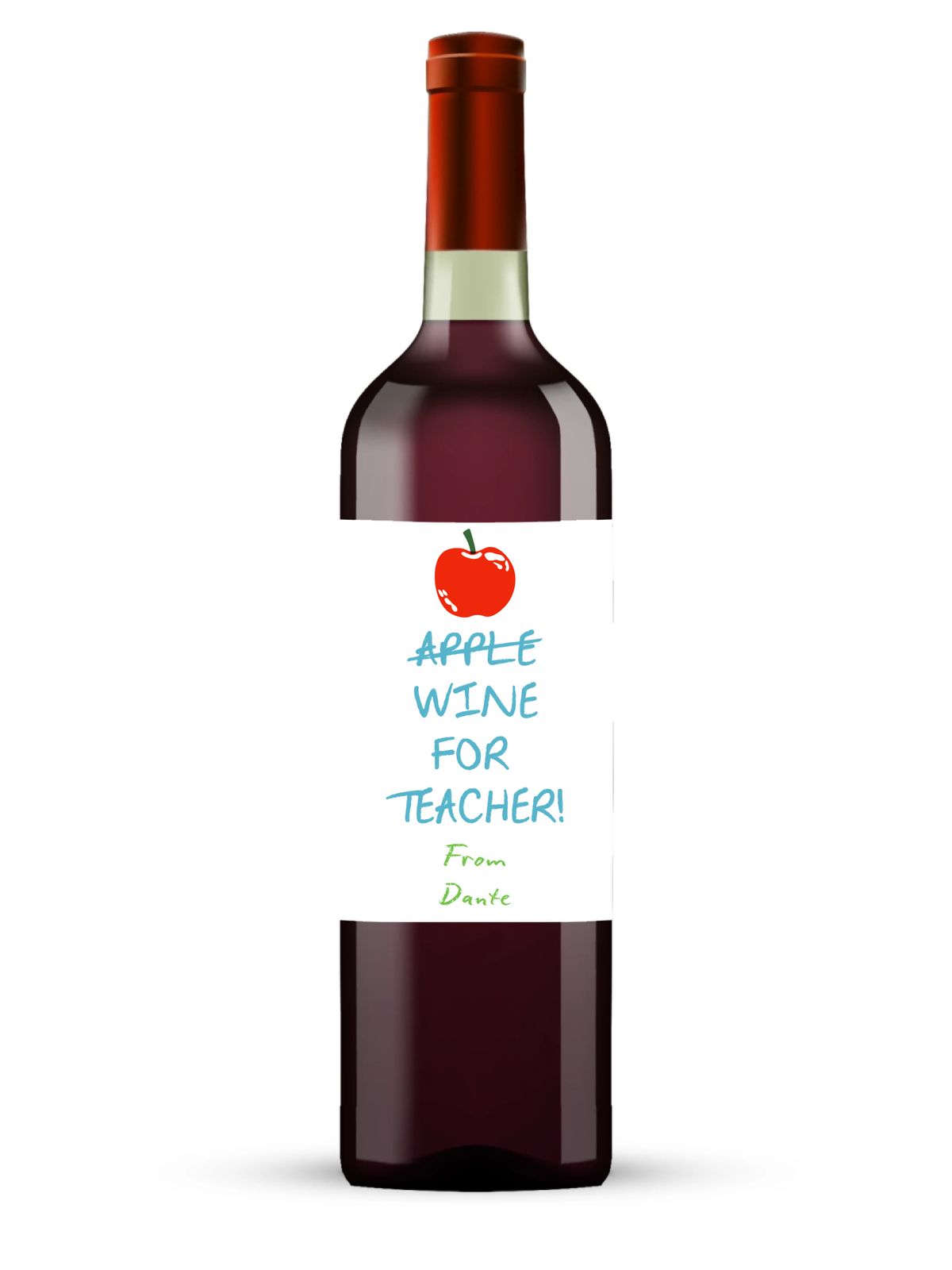 Personalised Bottle Label - Wine for teachers
