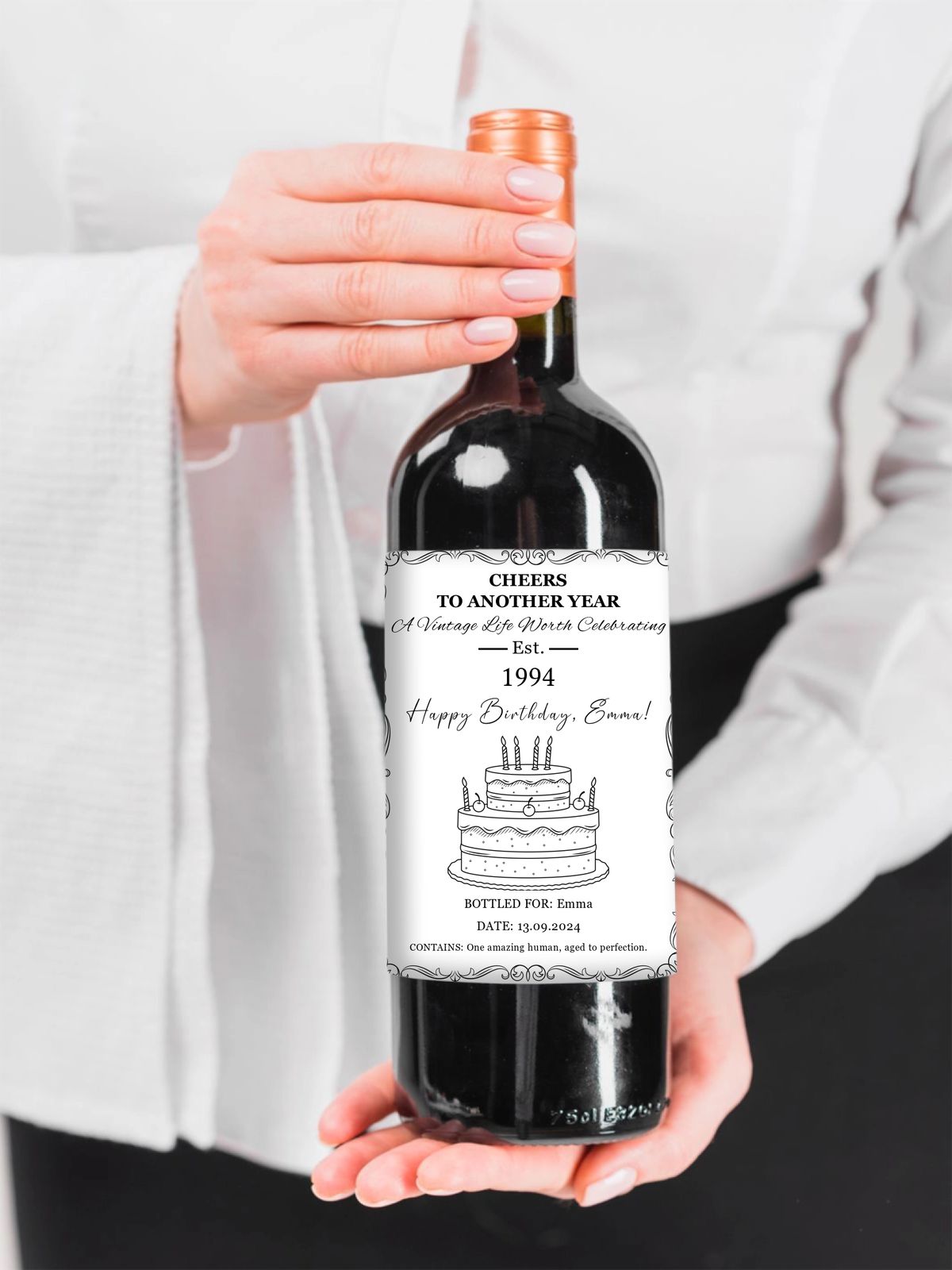 Personalised Bottle Label - Classic Birthday