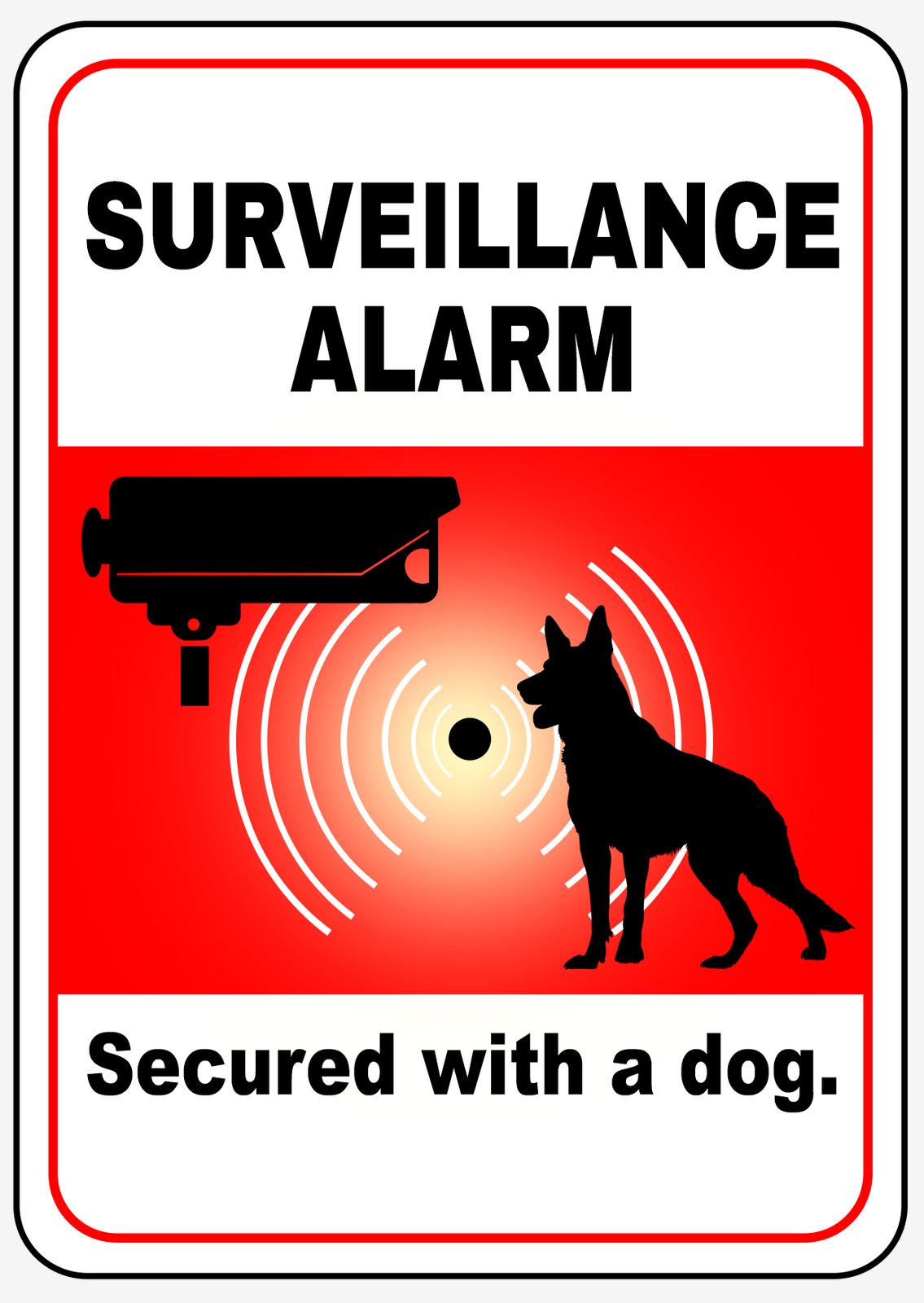 Sticker - Surveillance Alarm Secured with a Dog
