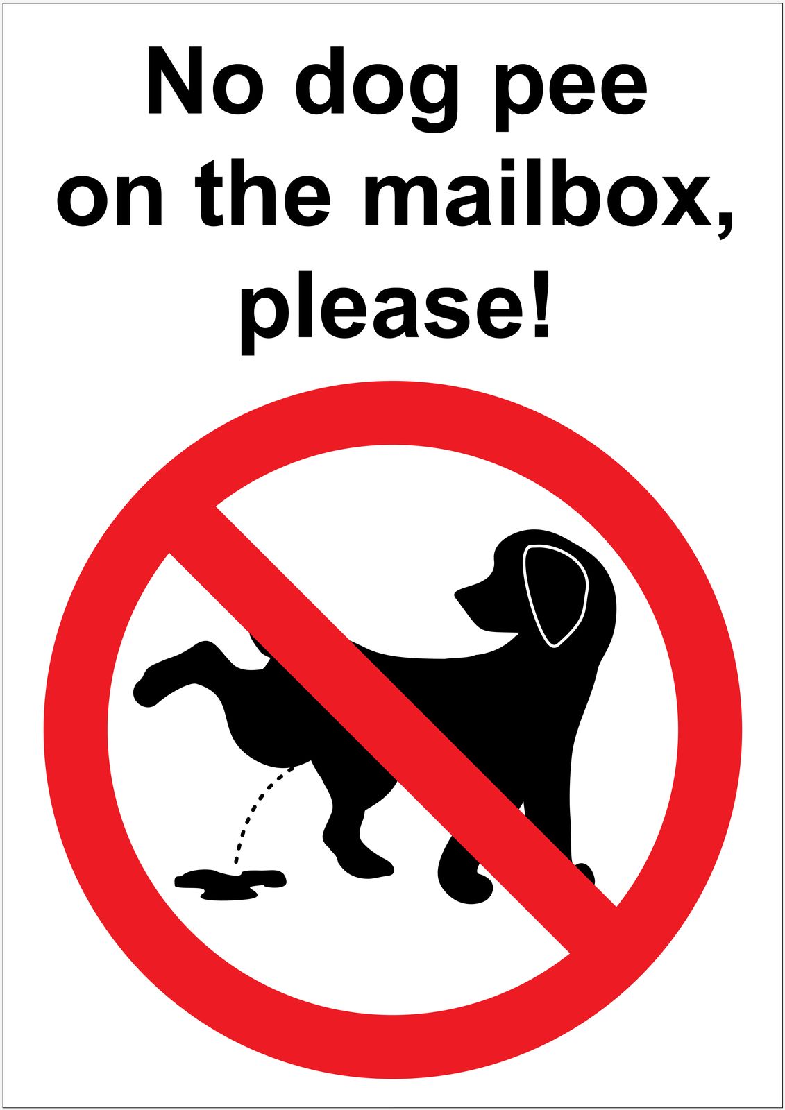 Sticker - No Dog Pee on Mailbox