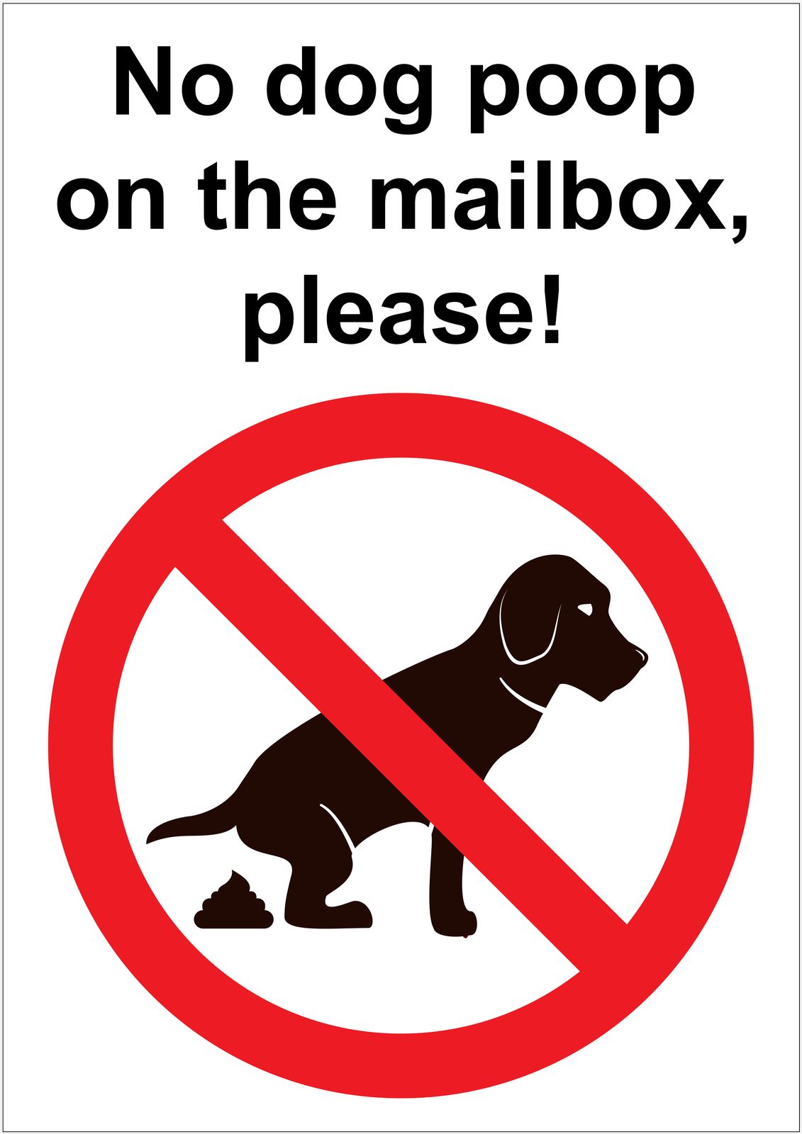 Sticker - No Dog Poop on the Mailbox