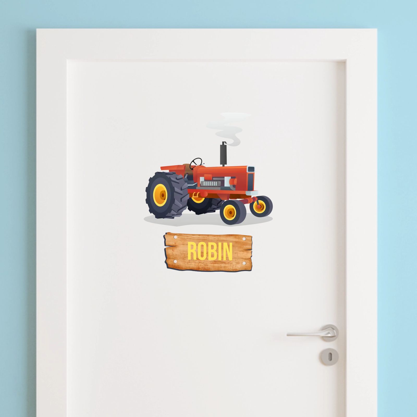 Door Sticker - Red Tractor Design