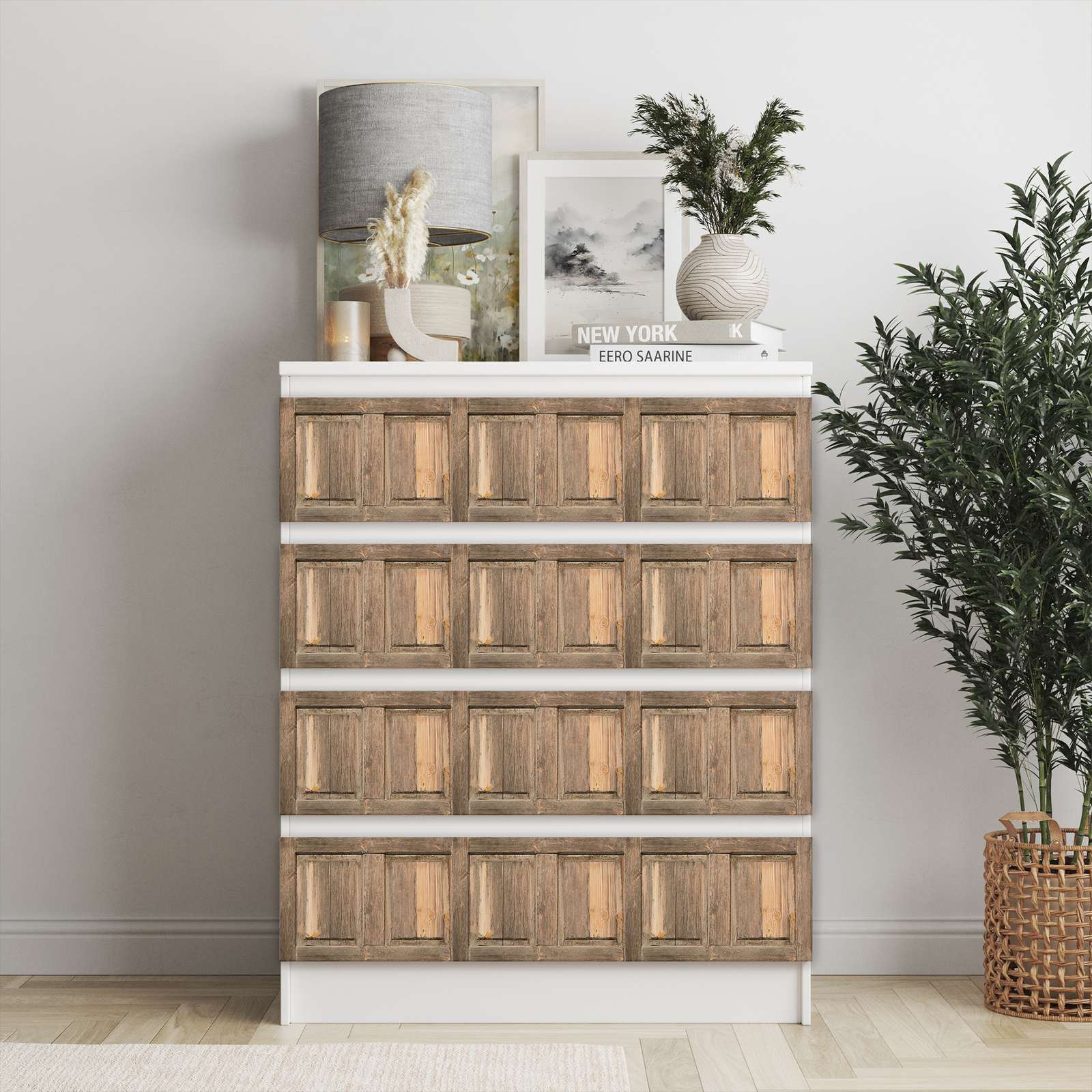 Self-Adhesive Stickers – Ikea Malm Decals / Select Size / Rustic Wood