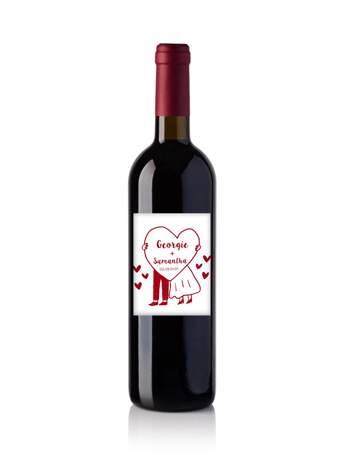 Personalised Bottle Label - Love Illustration