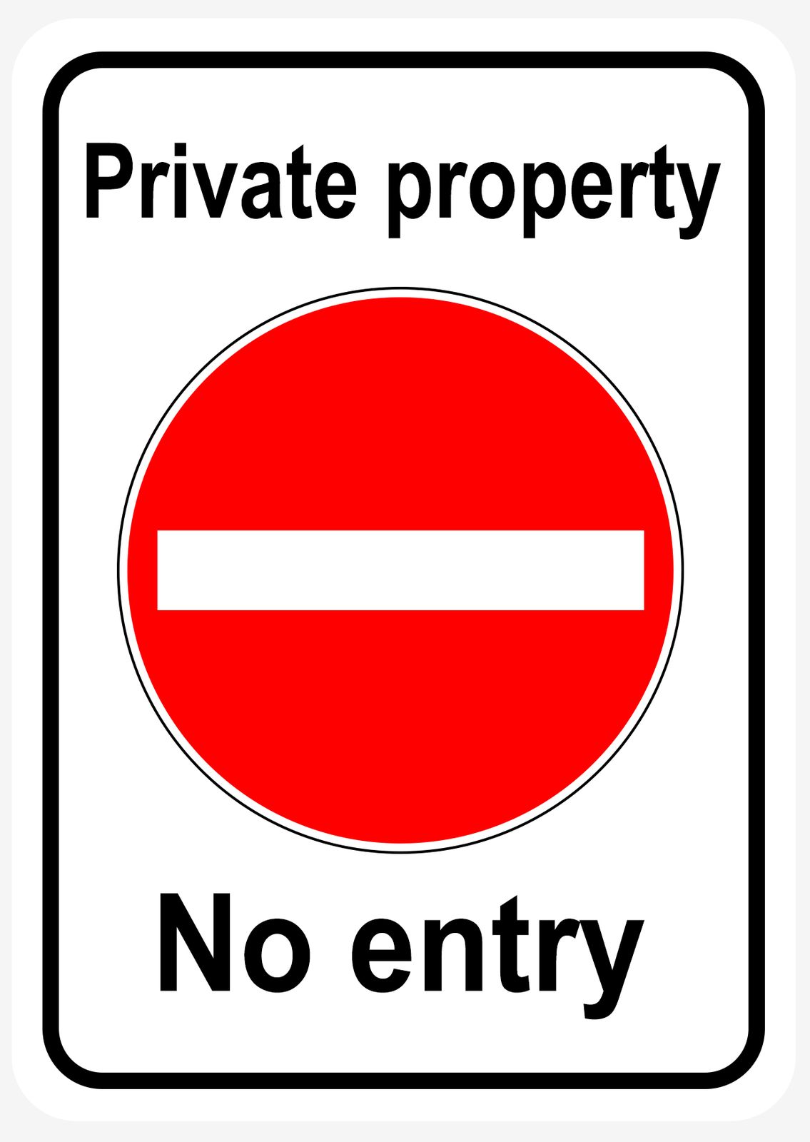Sticker - Private Property, No Entry