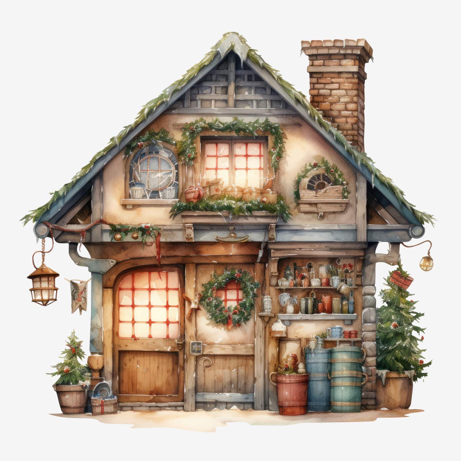 Christmas Cottage Sticker
