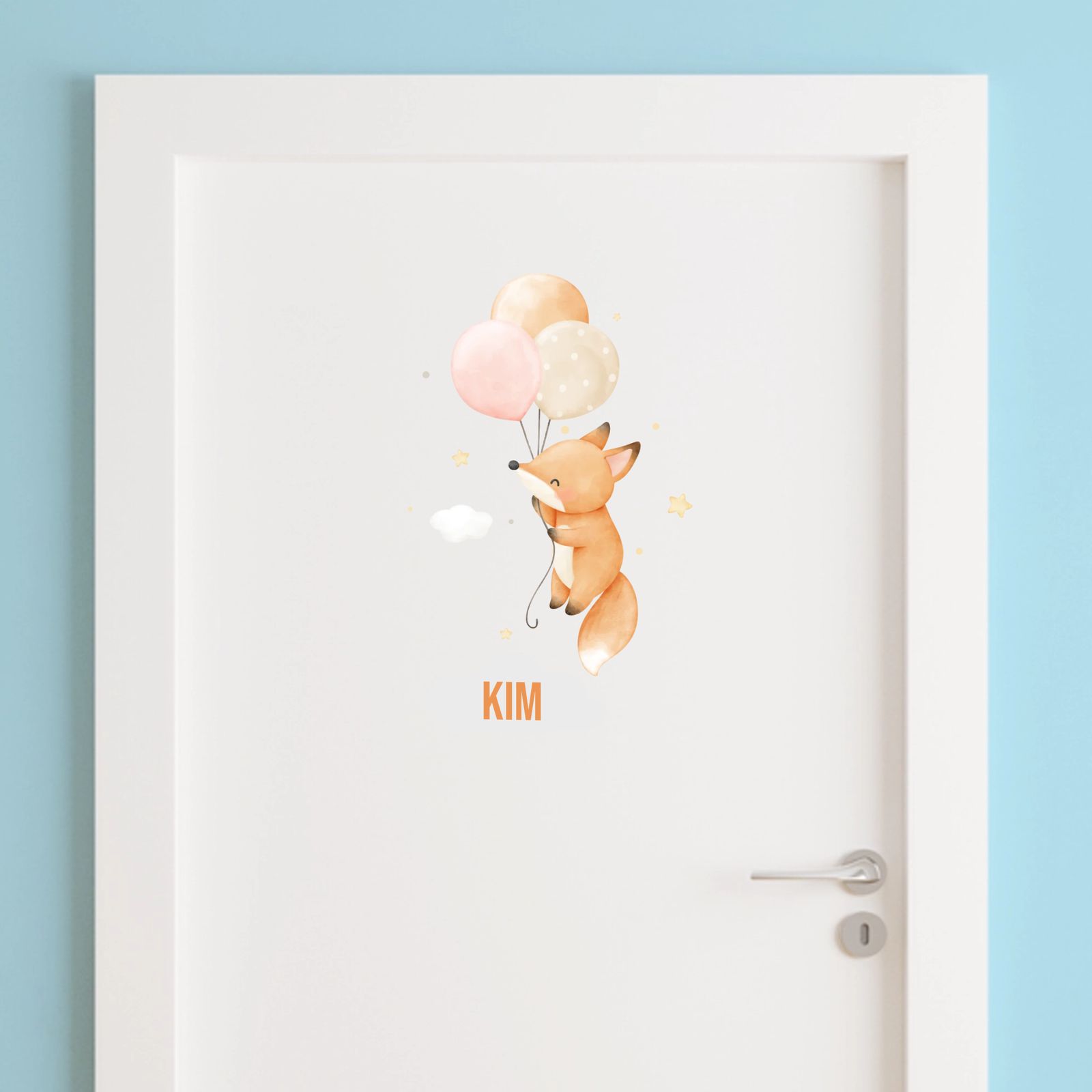Door Sticker - Fox Balloon